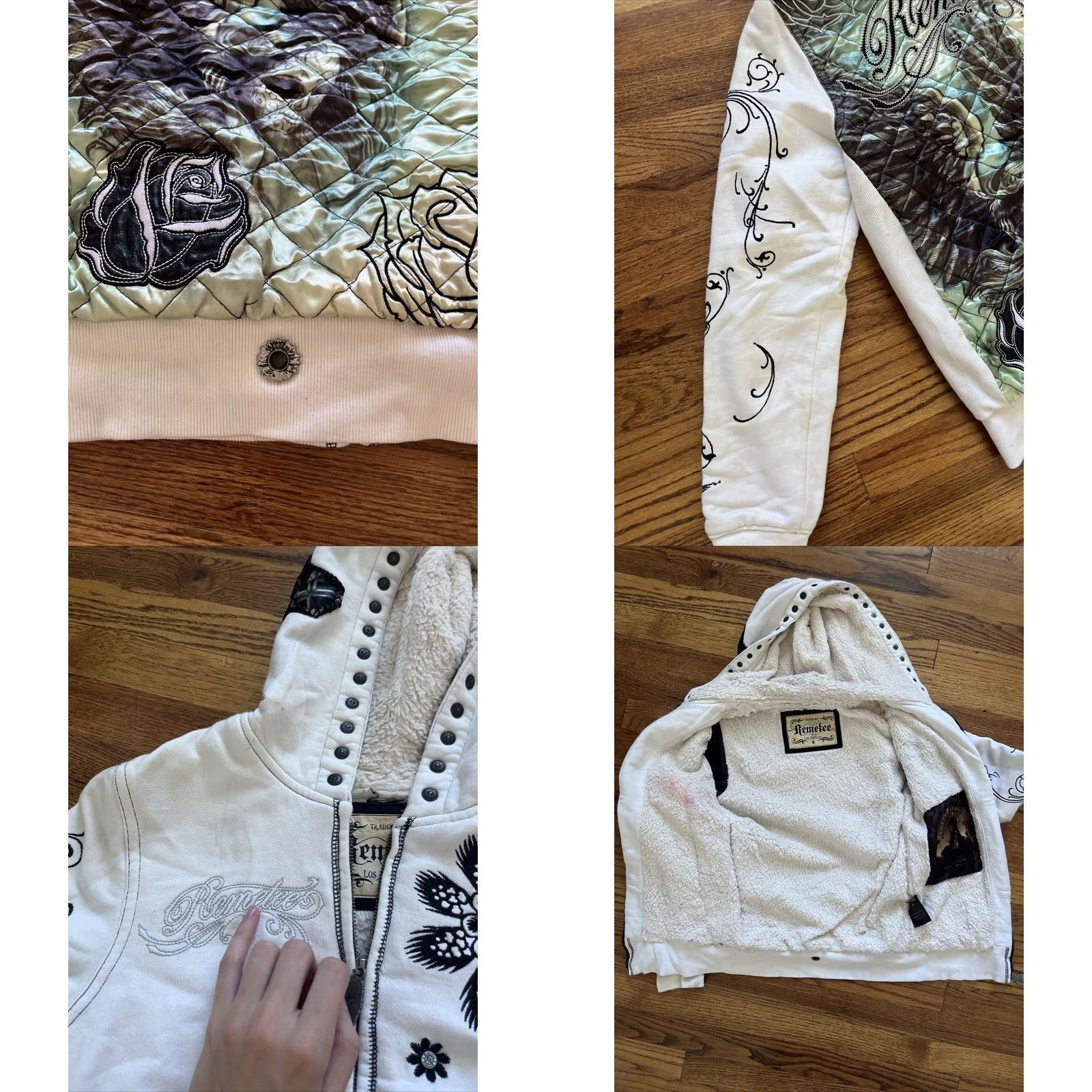 Affliction VINTAGE Remetee by Affliction Hoodie Women Size S Full Zip White Size S / US 4 / IT 40 - 9 Thumbnail