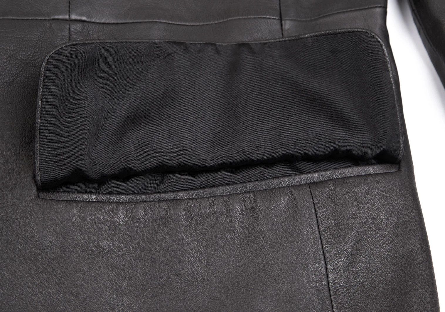 Issey Miyake Lamb Leather Band Collar Jacket in Black Size 4 Size US XL / EU 56 / 4 - 13 Thumbnail
