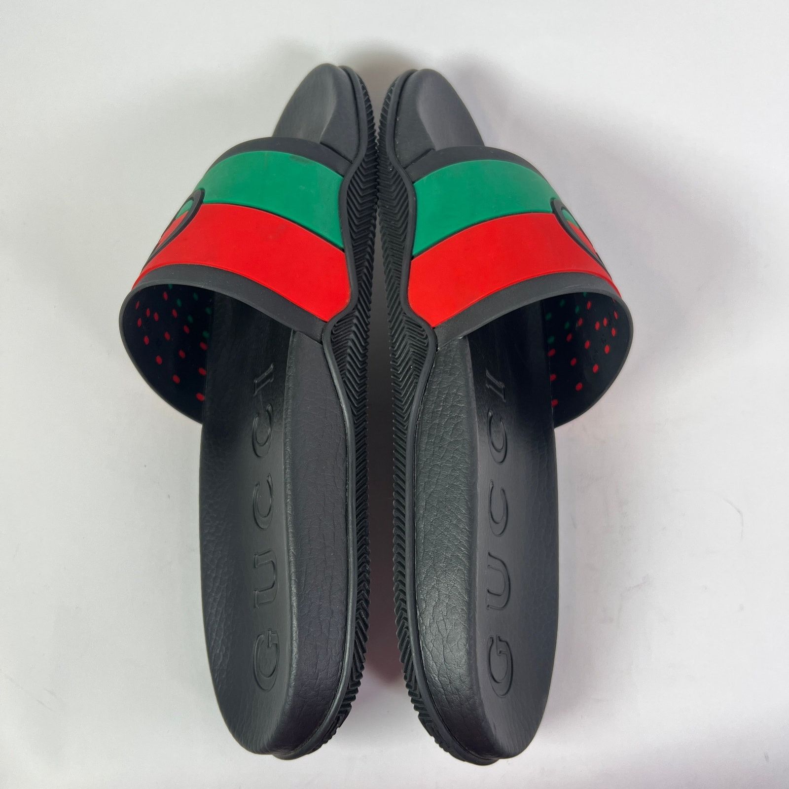 Gucci Gucci Tricolor Web Interlocking G Pool Slides Size US 12 / EU 45 - 5 Thumbnail
