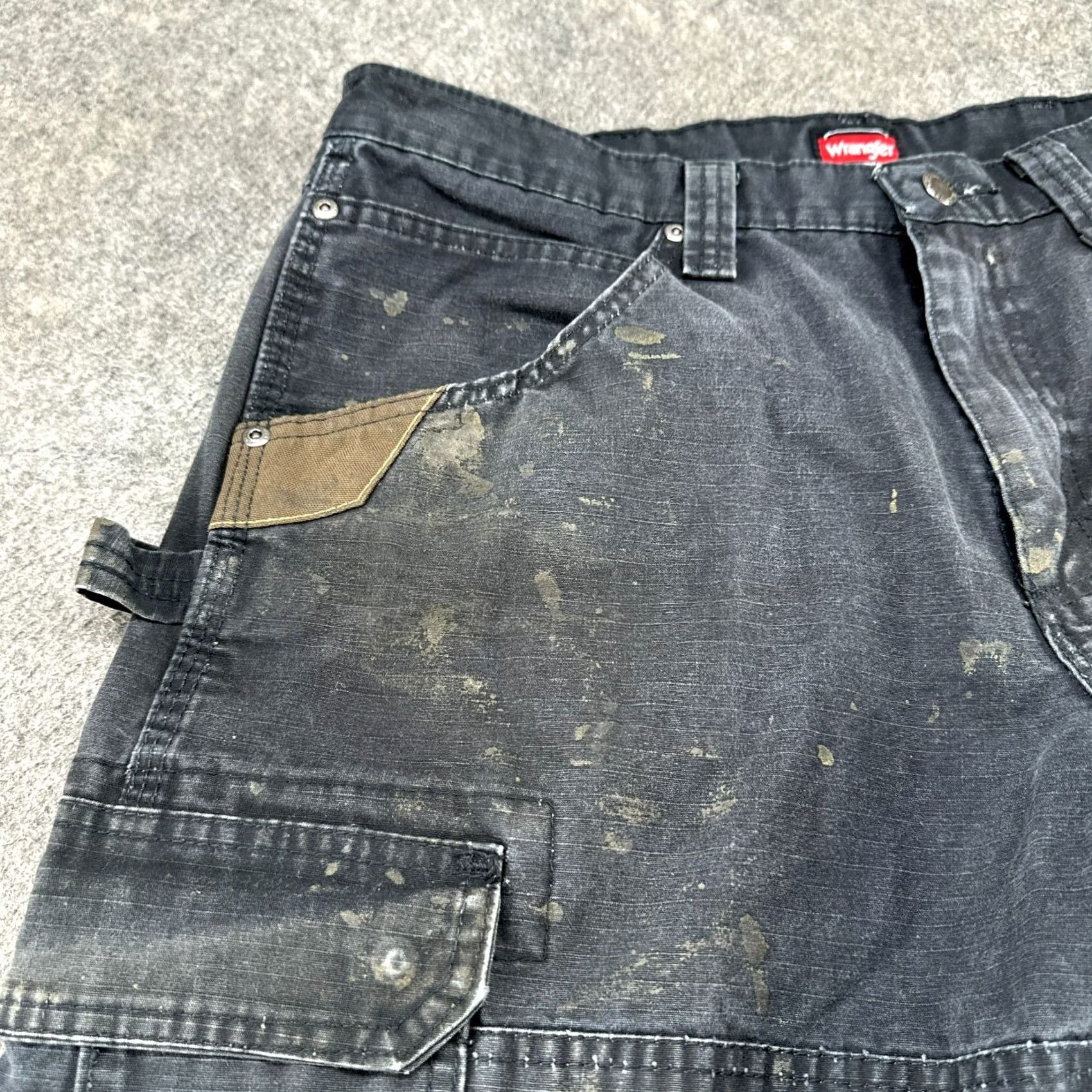 Wrangler Wrangler Pants Mens 34x30 Black Cargo Carpenter Workwear Cotton Distressed Y2K Cargo Straight 90s Mens Size US 34 / EU 50 - 5 Thumbnail