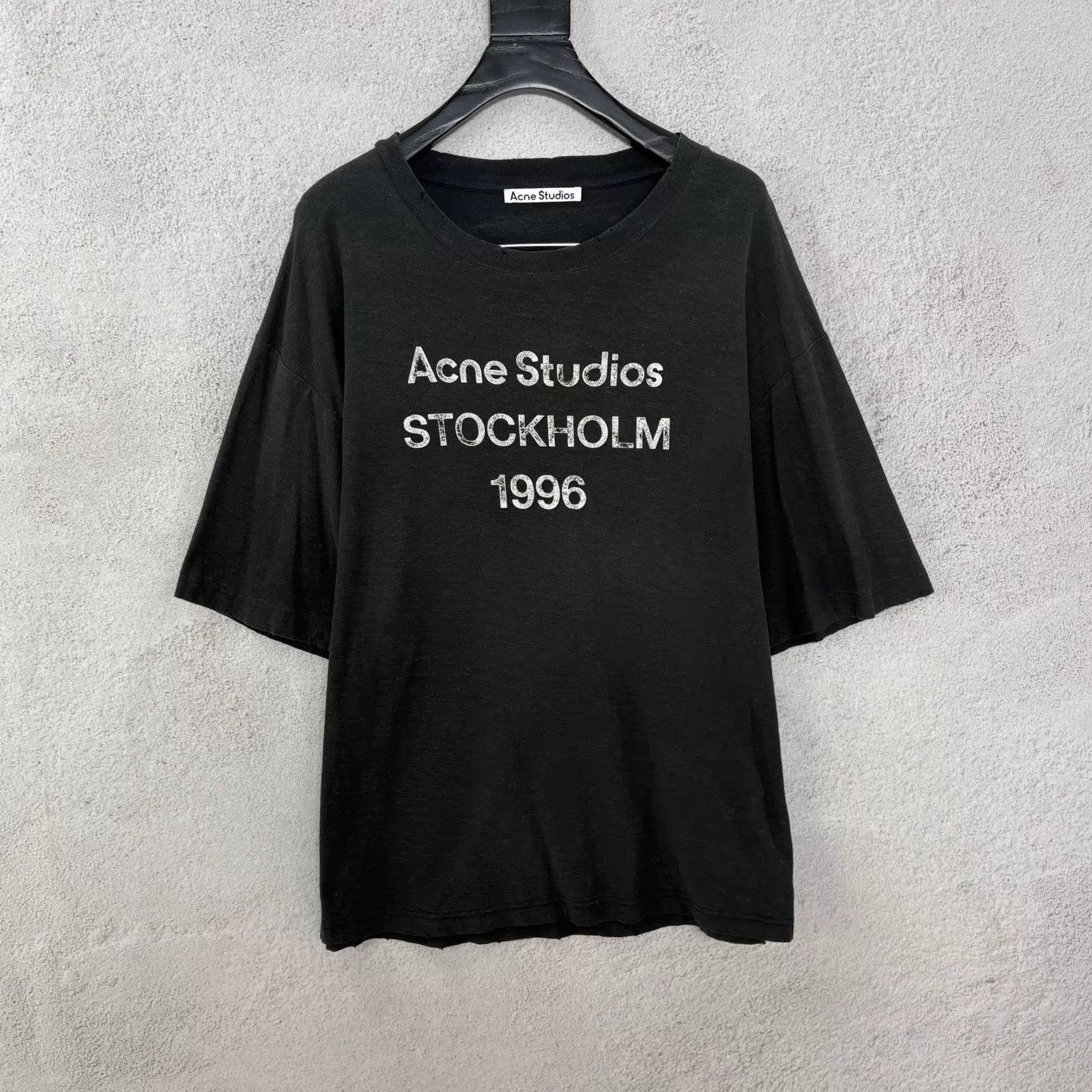 Acne Studios Acne Studios FW22 1996 Faded Black Crewneck Tee XL Size US XL / EU 56 / 4 - 1 Thumbnail