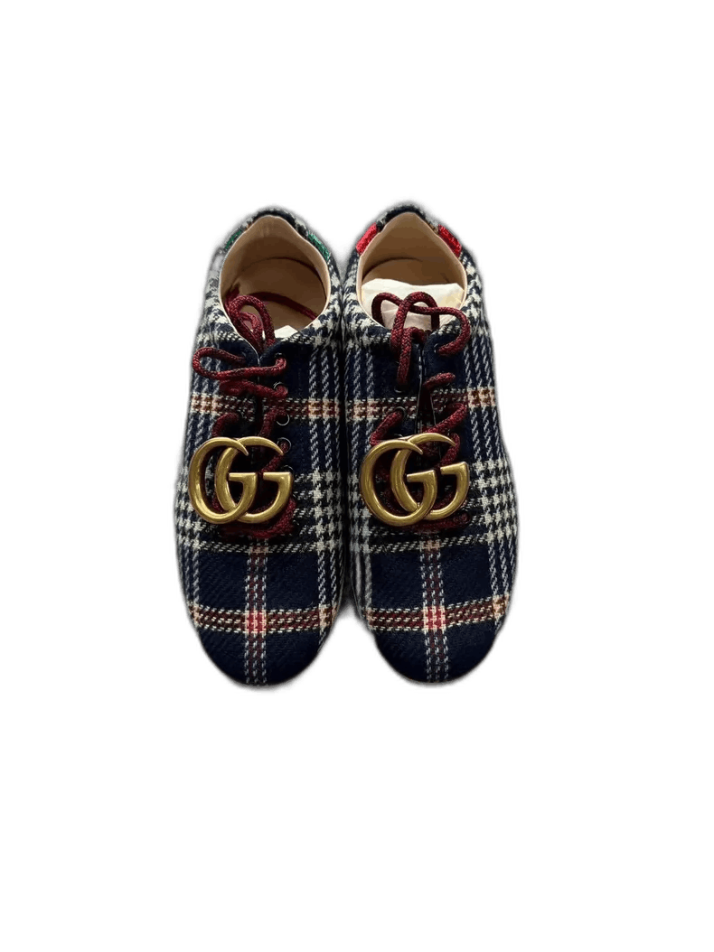 Gucci Gucci Plaid Casual Shoes with Gold Buckles-2505 Size US 8.5 / EU 41-42 - 1 Thumbnail