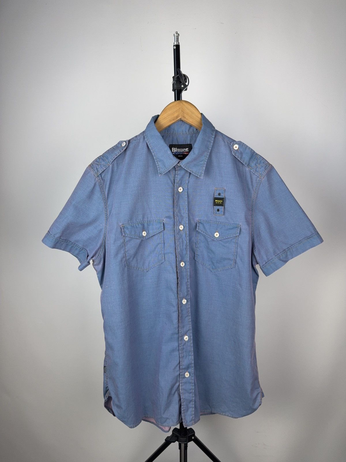 Other Vintage 90s Blauer USA Short Sleeve Air Force Military Shirt Size US XL / EU 56 / 4 - 1 Thumbnail