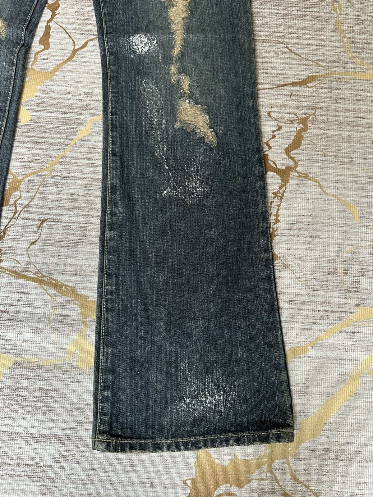 Japanese Brand FLARE Back Rush Splatter Distressed Denim Size US 32 / EU 48 - 7 Thumbnail