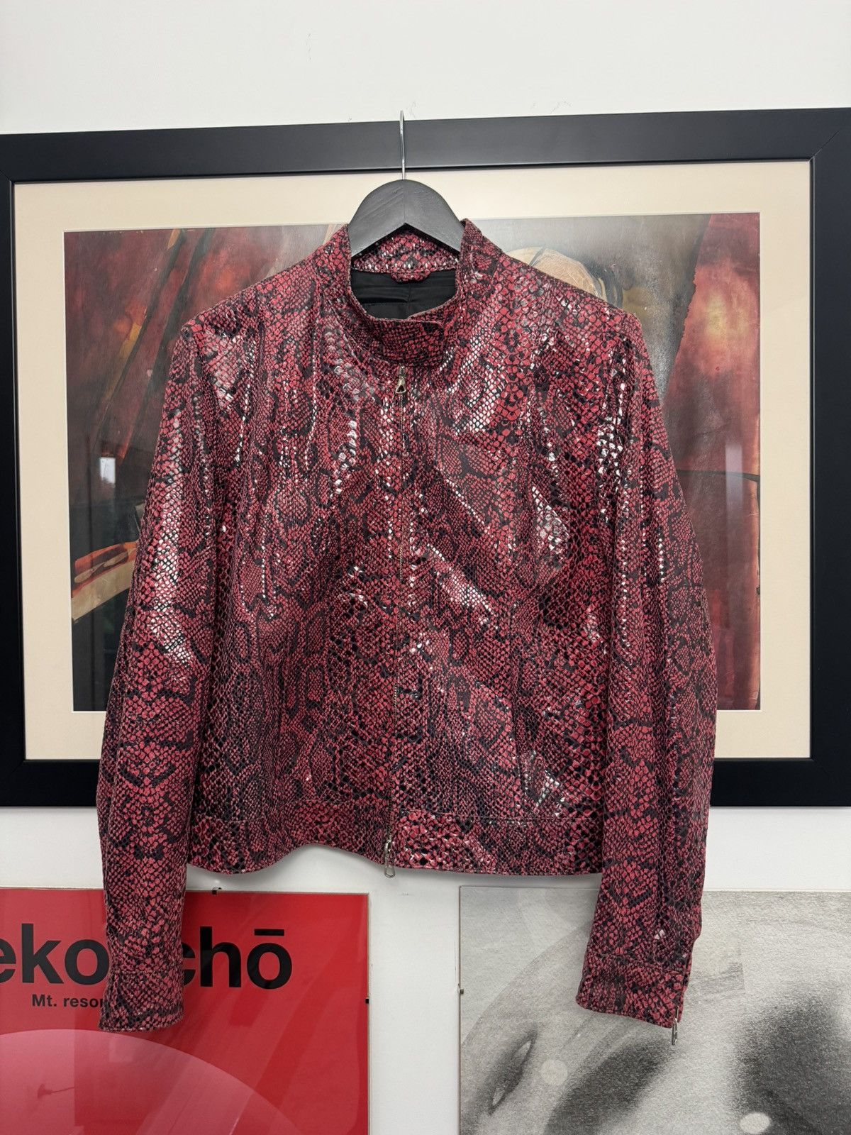Leather Vintage Y2k Snake Print Leather Jacket Avant Garde Cropped Size US XS / EU 42 / 0 - 1 Thumbnail