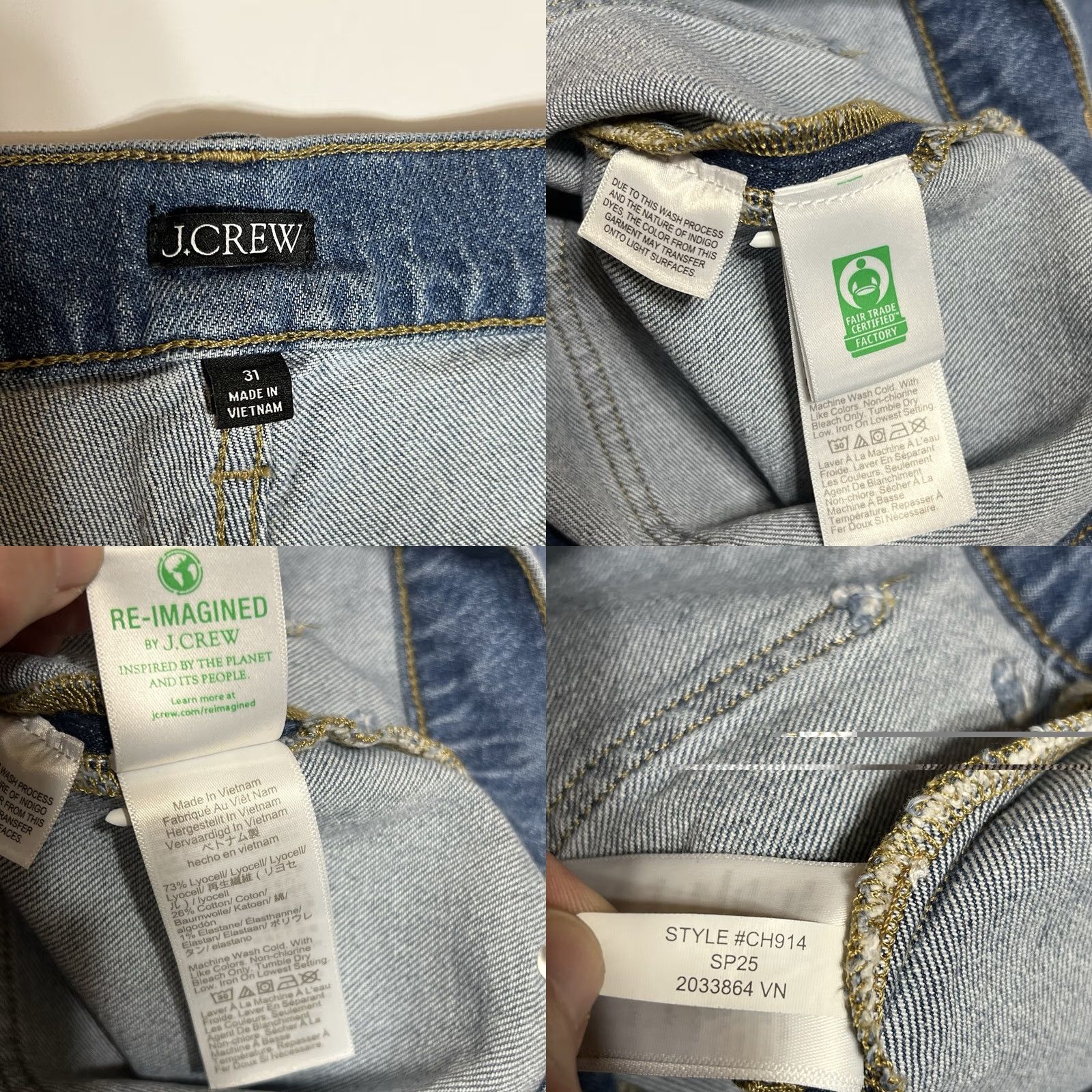 J.Crew J. Crew Camp-Pocket Wide Leg Jeans Womens 33x29 Denim Blue Boho Hippie Retro 90s Y2K Grunge Rock Hip Hop Baggy Style CH914 Jeans Size 24" / US 00 / IT 34 - 8 Thumbnail