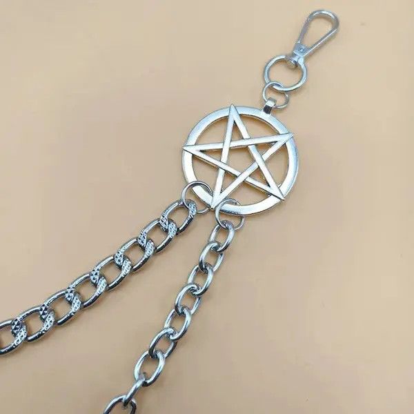 Jewelry Double-Layered Pentagram Wallet Waist Pants Key Chain Size ONE SIZE - 4 Thumbnail