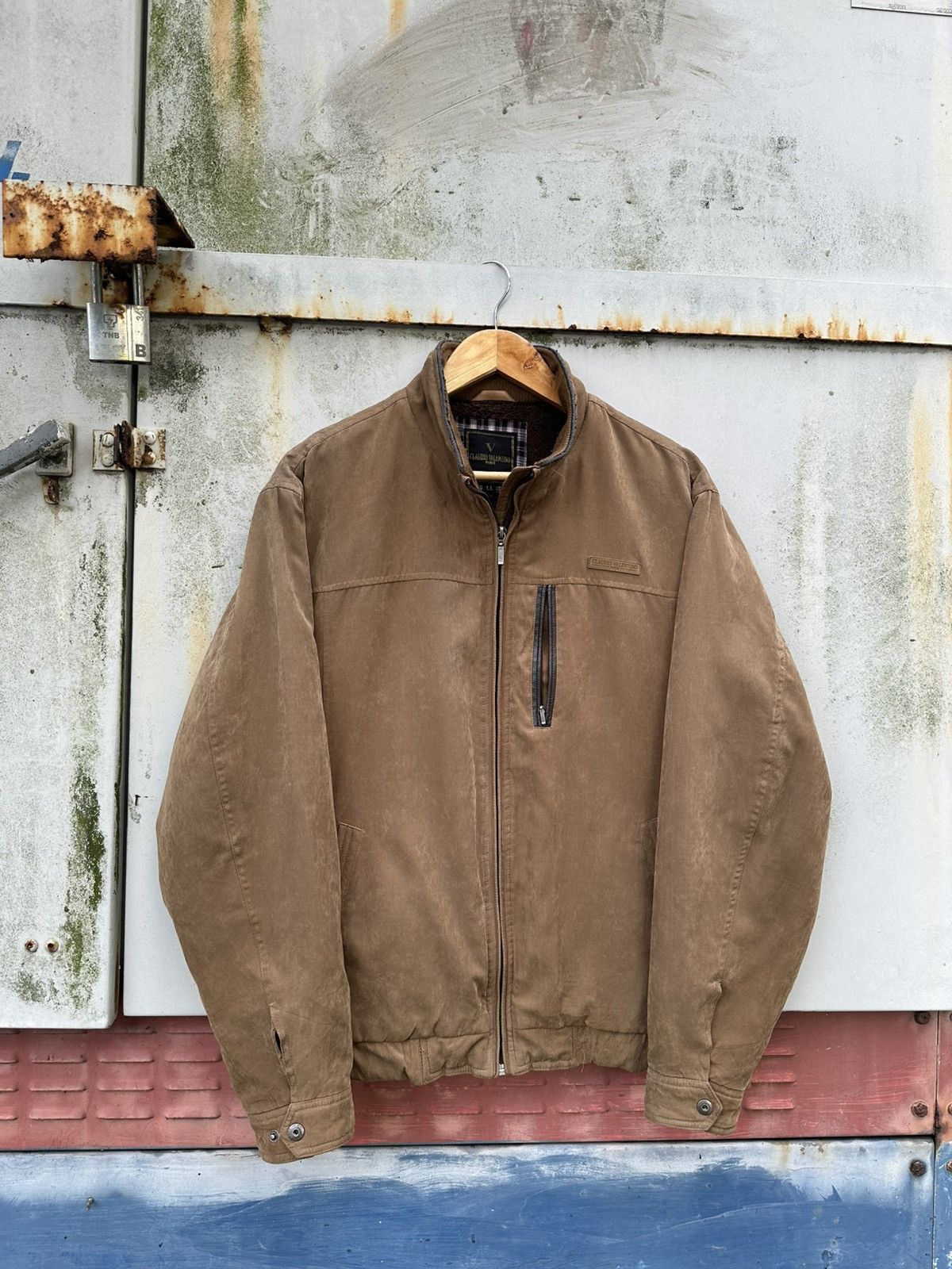 Vintage 👹Vintage Claudio Valentino Brown Detroit Jacket Size US L / EU 52-54 / 3 - 4 Thumbnail