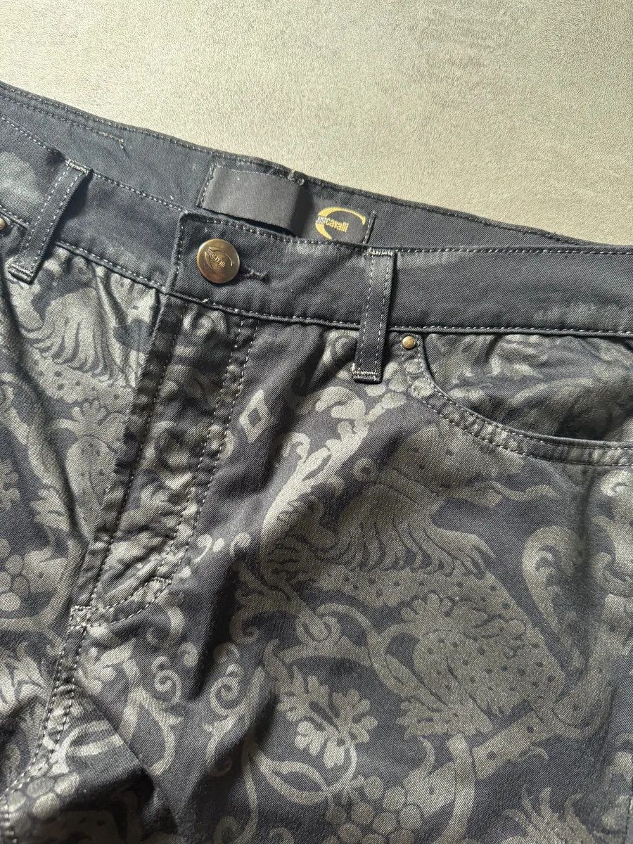 Just Cavalli SS2003 Cavalli Flowers Mirage Black Tattoos Pants Size 28" / US 6 / IT 42 - 7 Thumbnail
