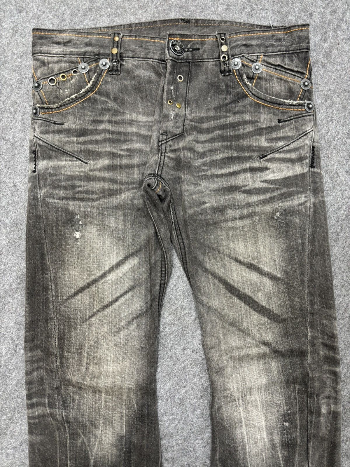 Japanese Brand 💥Twisted Leg💥Back Vtg Trim Co Sick Fades Mild Denim F668 Size US 34 / EU 50 - 5 Thumbnail