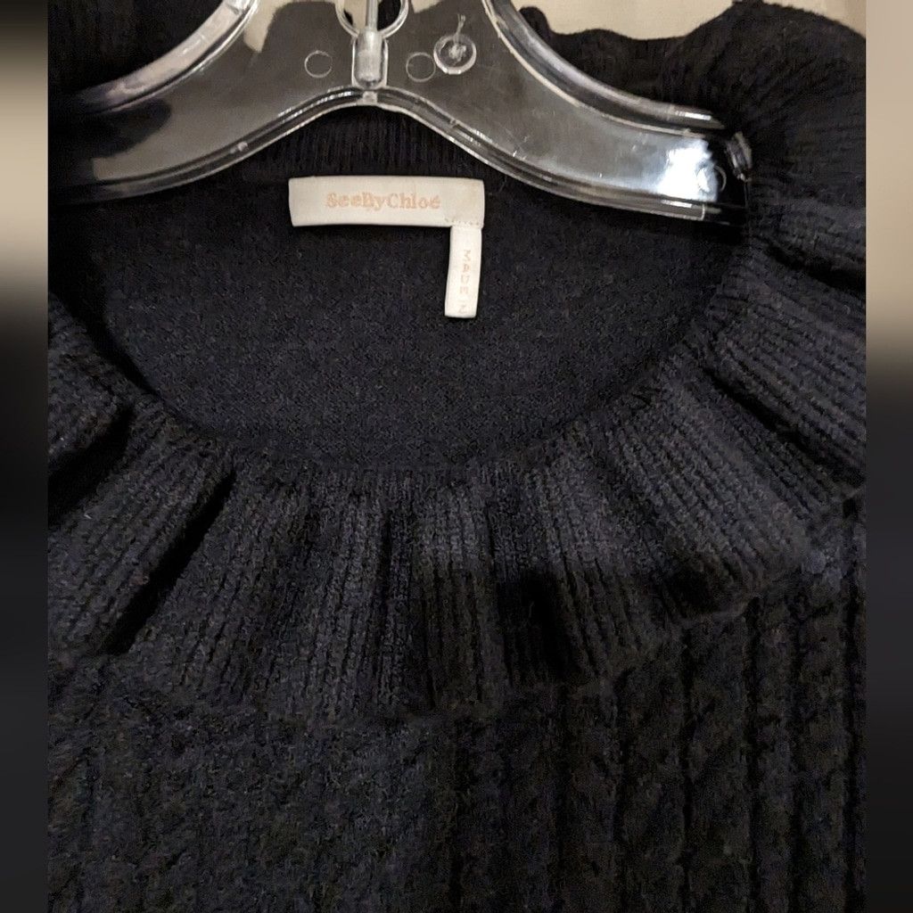 See by Chloe See By Chloe Black Cowl Neck Sweater Size L / US 10 / IT 46 - 7 Thumbnail