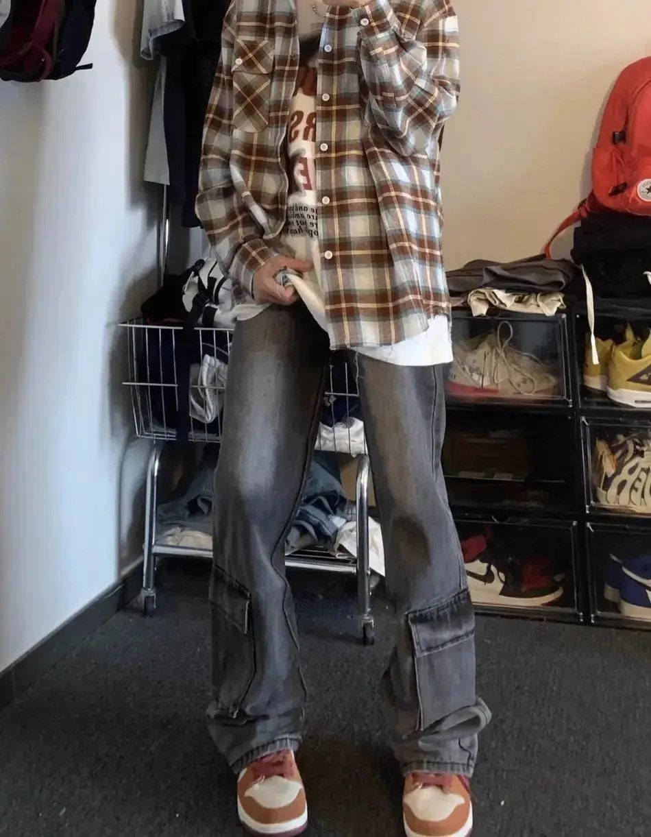 Japanese Brand Retro straight leg high street loose fitting jeans Size US 30 / EU 46 - 5 Thumbnail