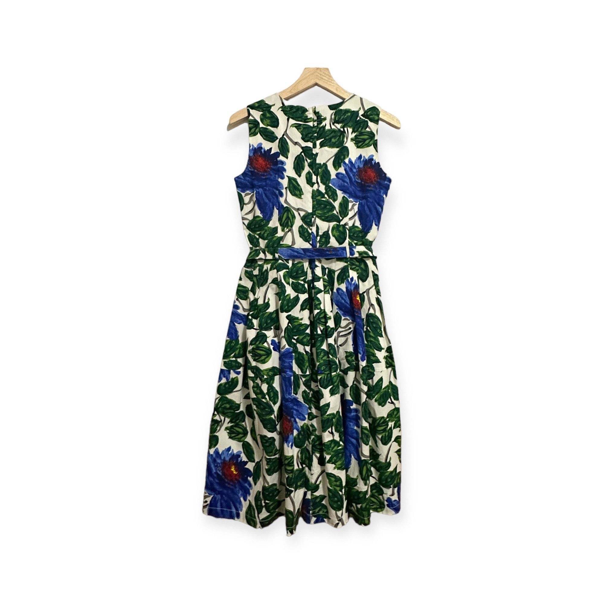 Samantha Sung Samantha Sung Rachel A-Line Dress, Blue, Green floral print, Size S / US 4 / IT 40 - 16 Thumbnail