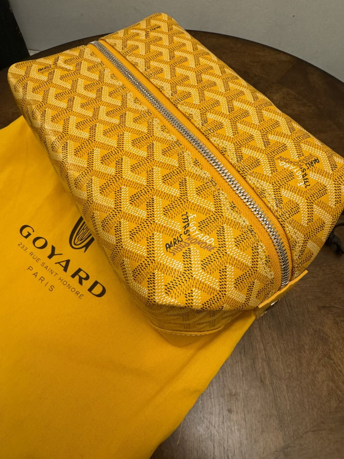 image of Goyard Bowling 25 Toiletry Bag in Yellow, Men's