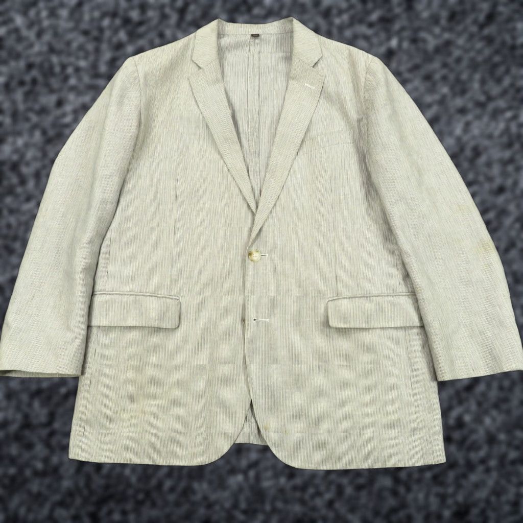 J.Crew J Crew Blazer 42R Ludlow Linen Cotton Grey Blue Sport Coat Jacket Mens Size 42R - 1 Thumbnail