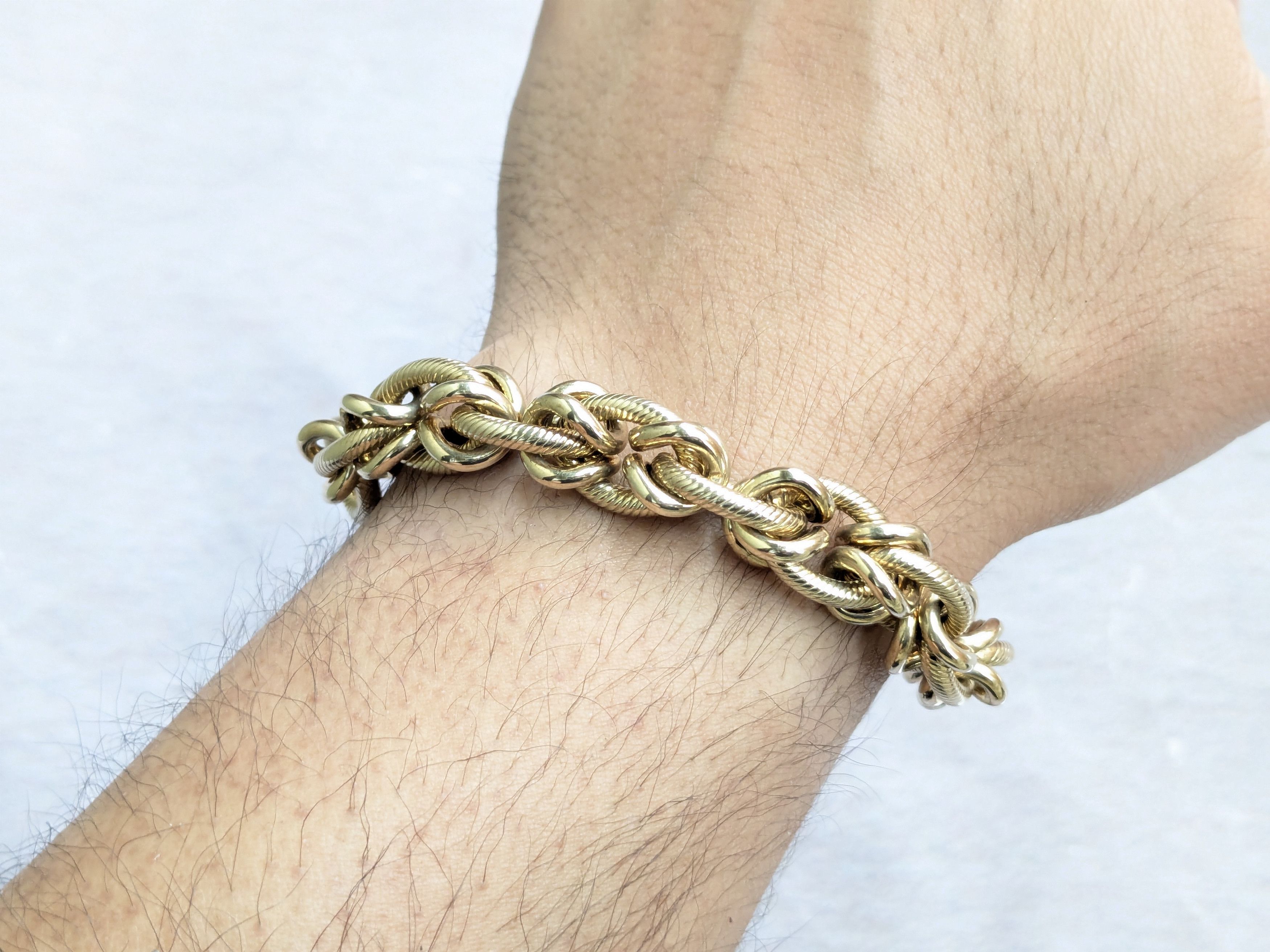Jewelry Vintage Sterling Silver Bracelet Oval Vermeil Gold 8.25 Size ONE SIZE - 15 Thumbnail
