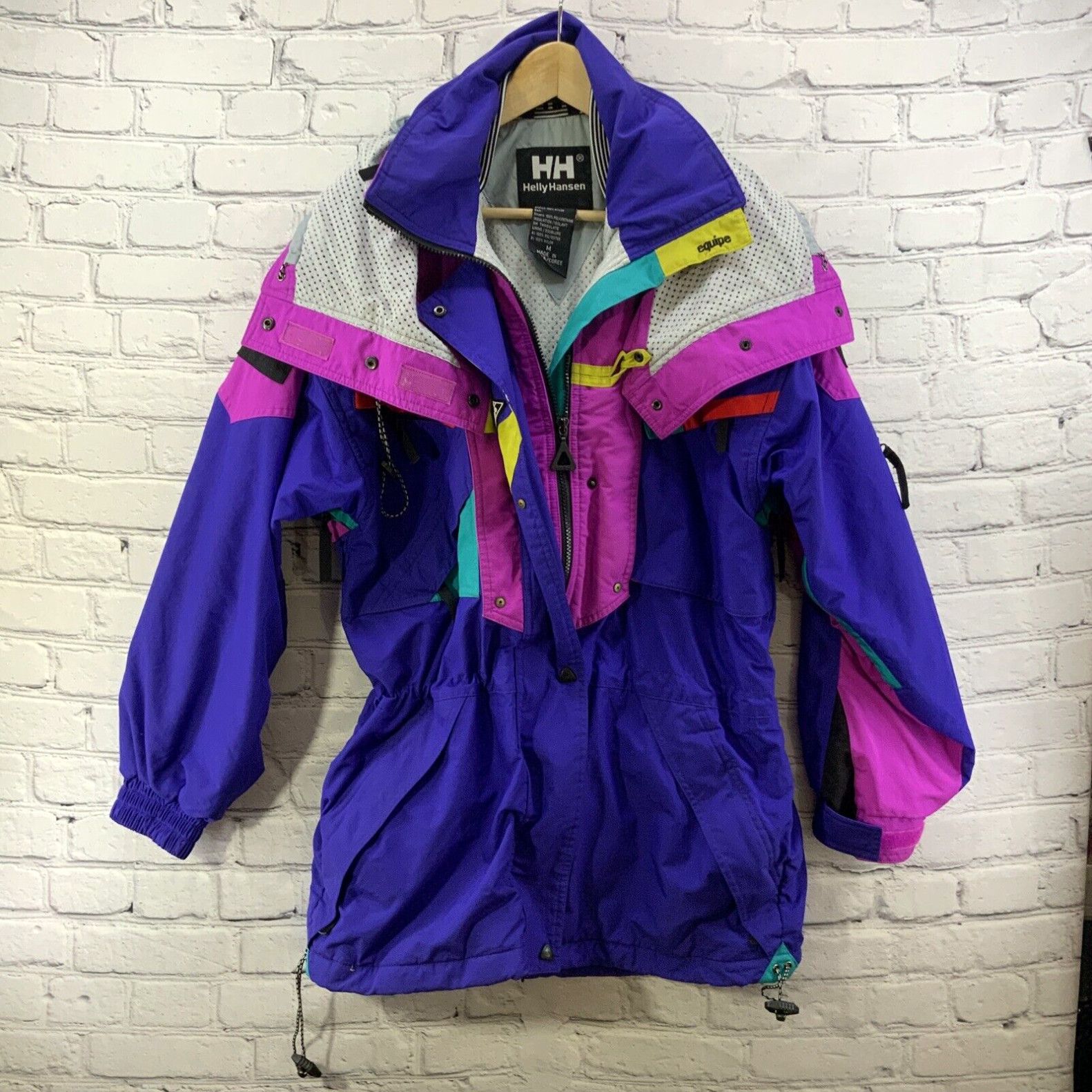 image of Helly Hansen Tech Equipe Snowboard Ski Jacket Size M Vintage 90's Color Block in White, Men's