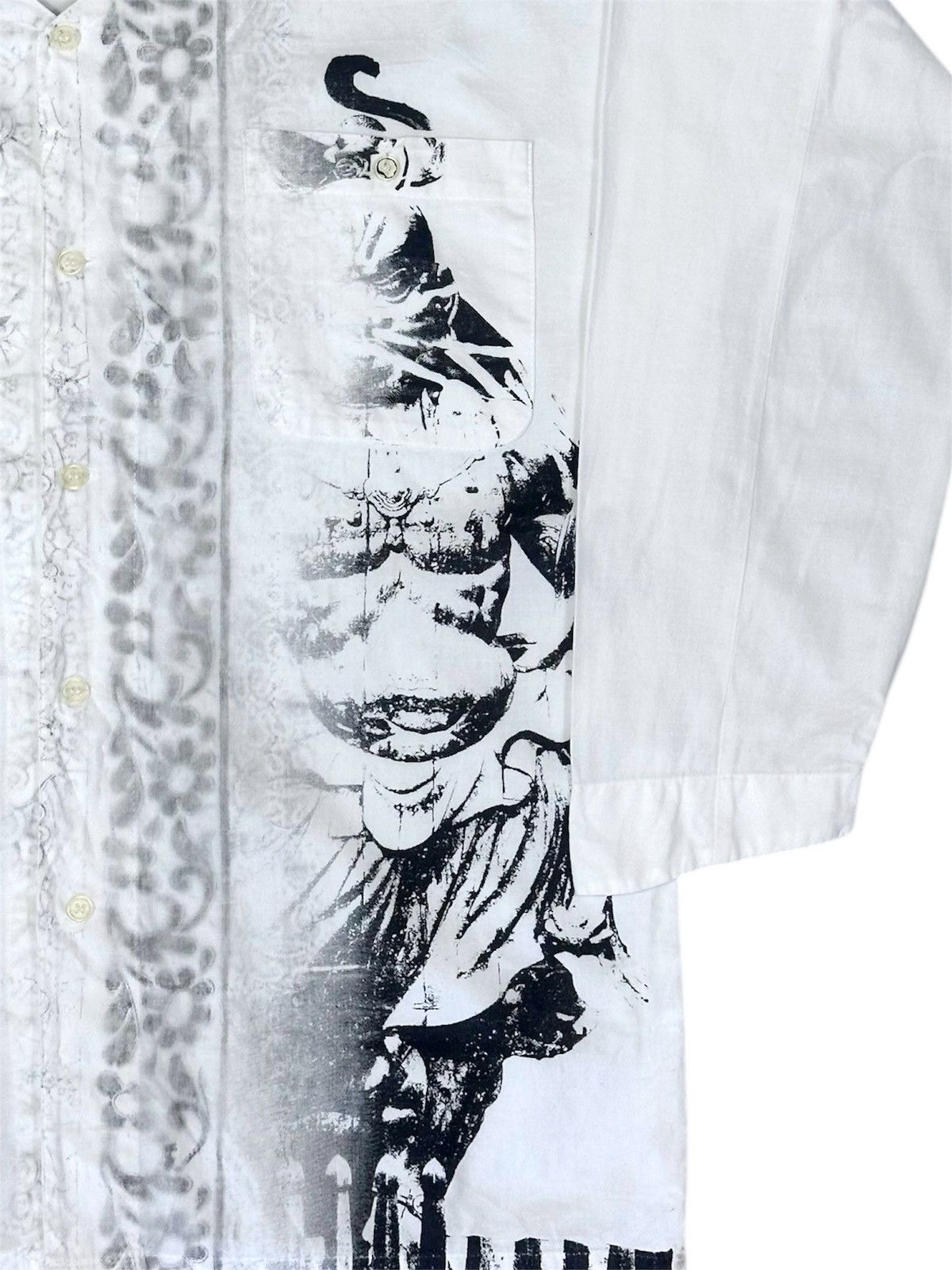 Japanese Brand THIEF'S DIARY BLACK INK Niō GRAPHIC KOIGUCHI SHIRT Size US L / EU 52-54 / 3 - 4 Thumbnail
