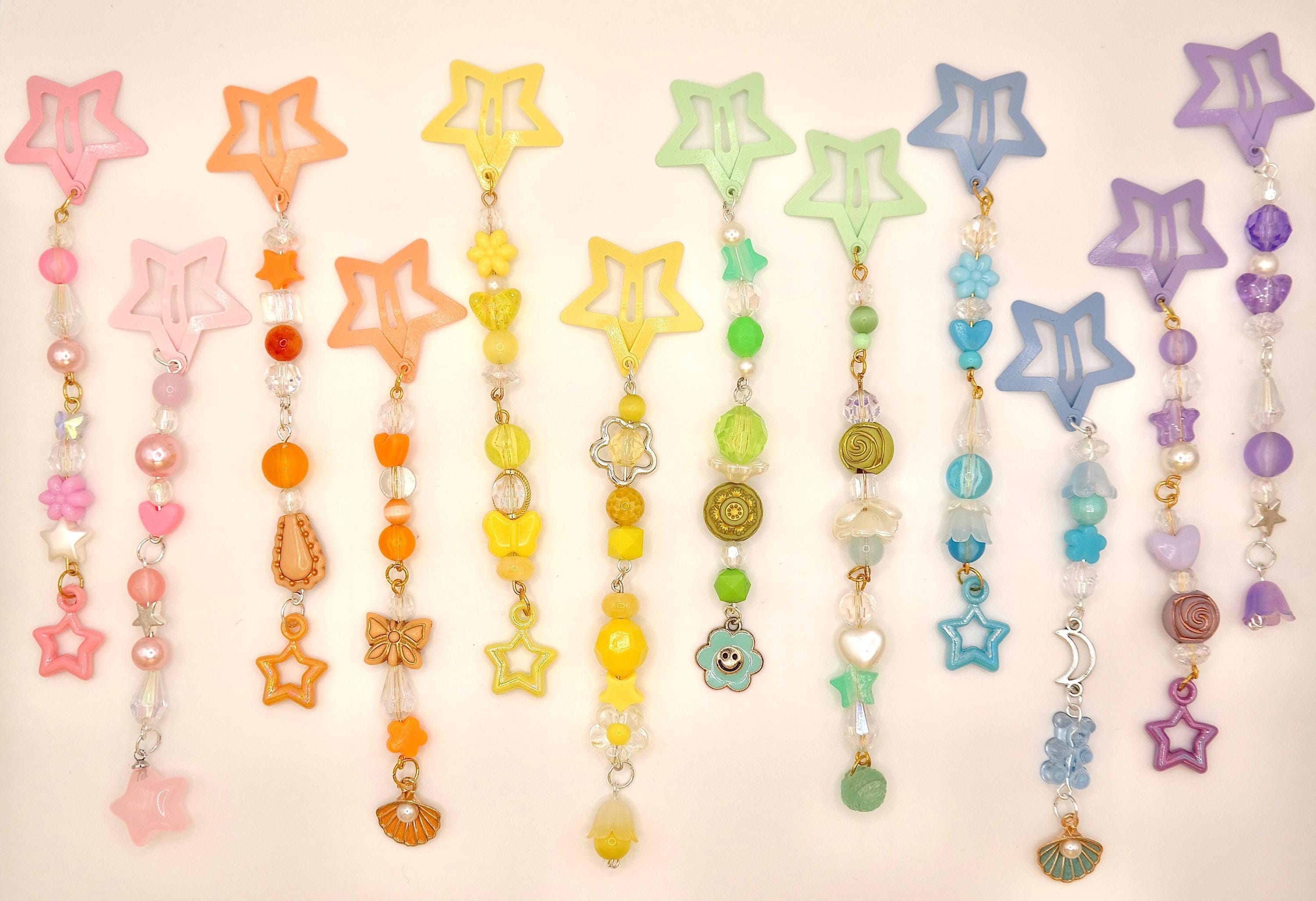 Handmade Colorful Star Decorated Hair Clips Size ONE SIZE - 1 Thumbnail