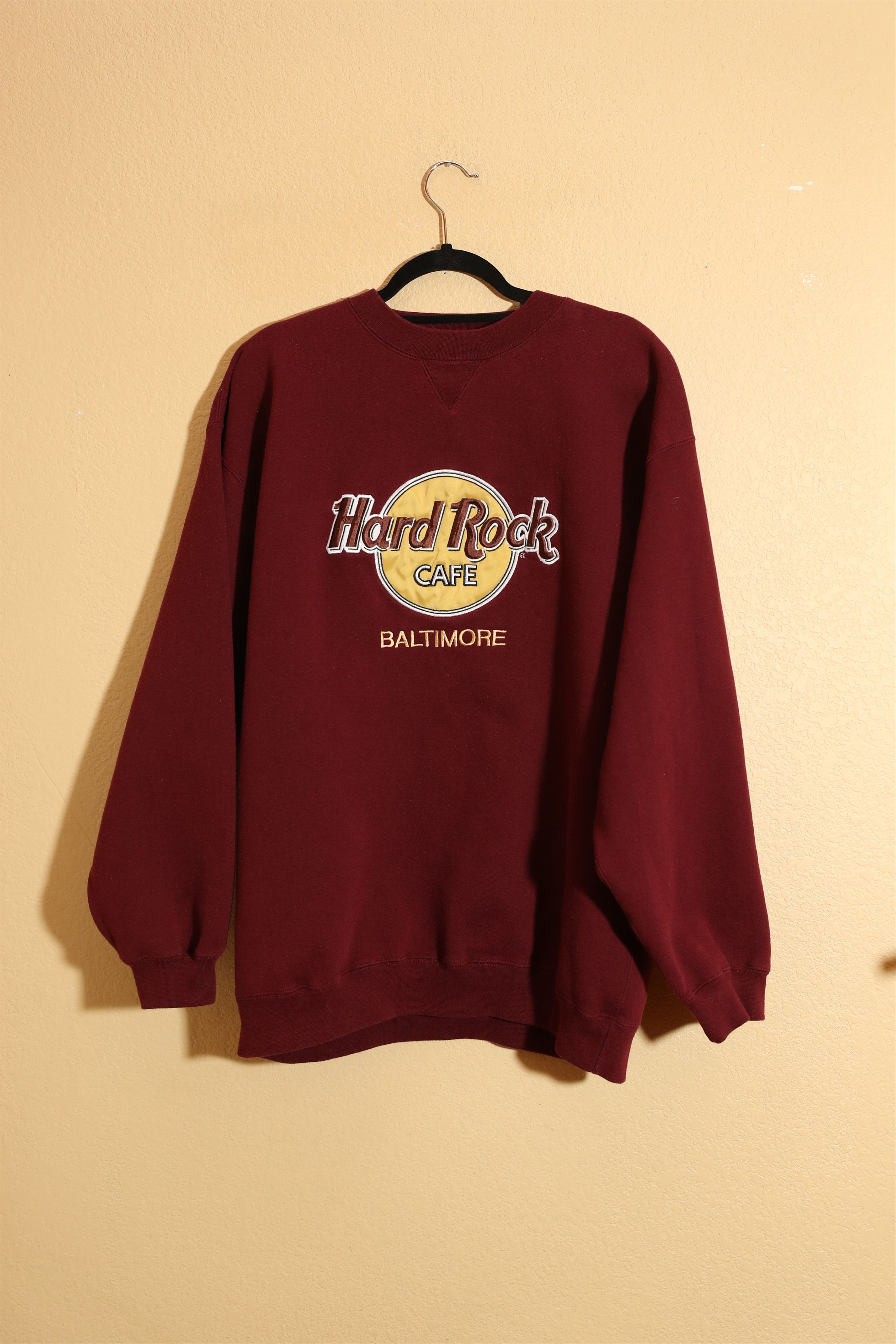Hard Rock Cafe × Vintage Vintage 90s Hard Rock Cafe Baltimore Crewneck (XL) Size US XL / EU 56 / 4 - 1 Thumbnail