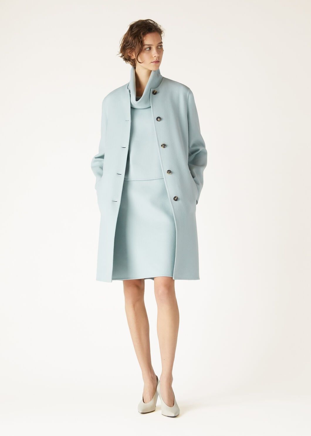 Loro Piana o1w1db10825 FAO8286 Ethan Coat in Light Blue Size M / US 6-8 / IT 42-44 - 2 Thumbnail