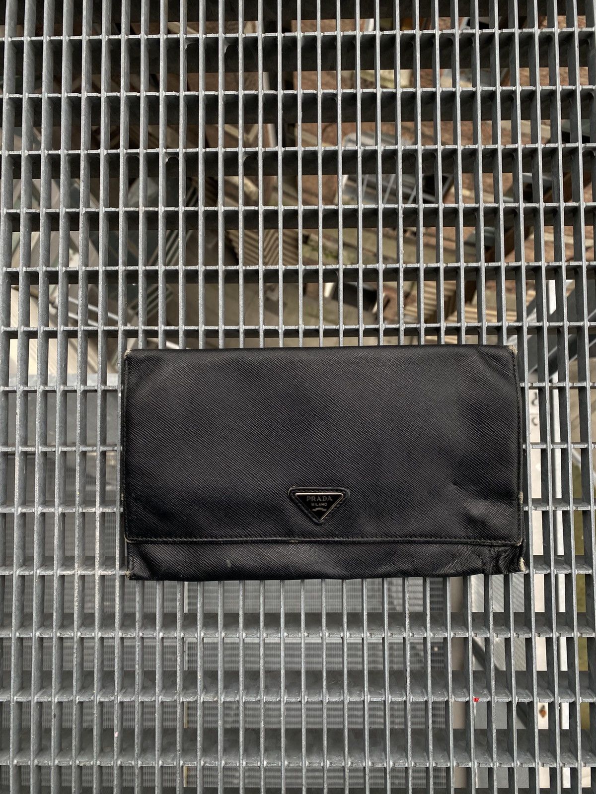 Prada Prada Metal Logo Leather Wallet Size ONE SIZE - 2 Thumbnail