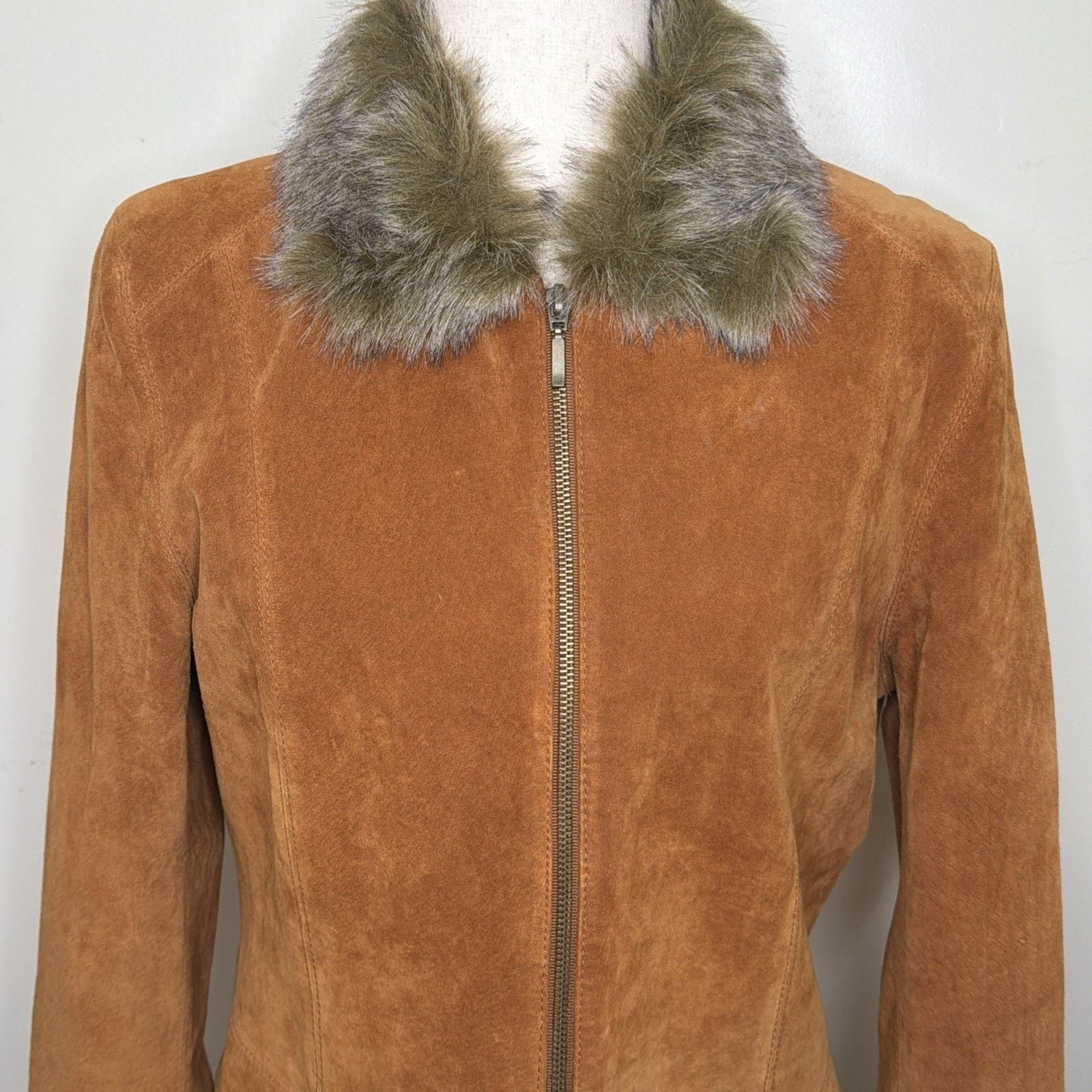 Other UNIFORM size M 100% Leather Jacket Faux Fur Collar BROWN Size M / US 6-8 / IT 42-44 - 4 Thumbnail