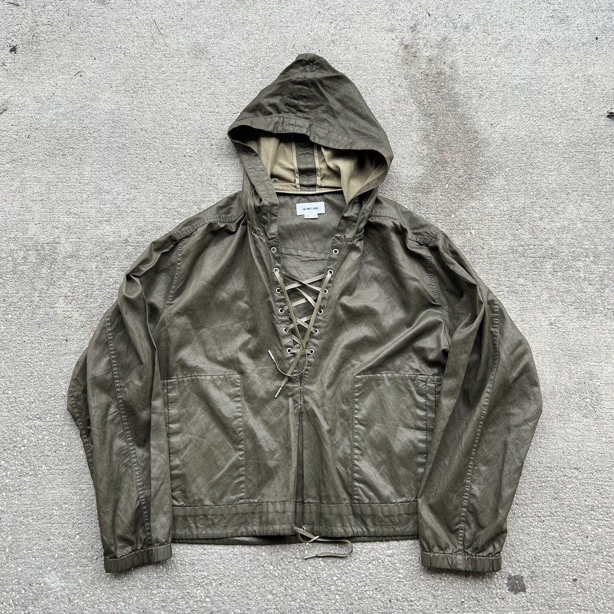 image of Helmut Lang Women’S Army, Green Cropped Windbreaker in Army Green, Women's (Size Medium)