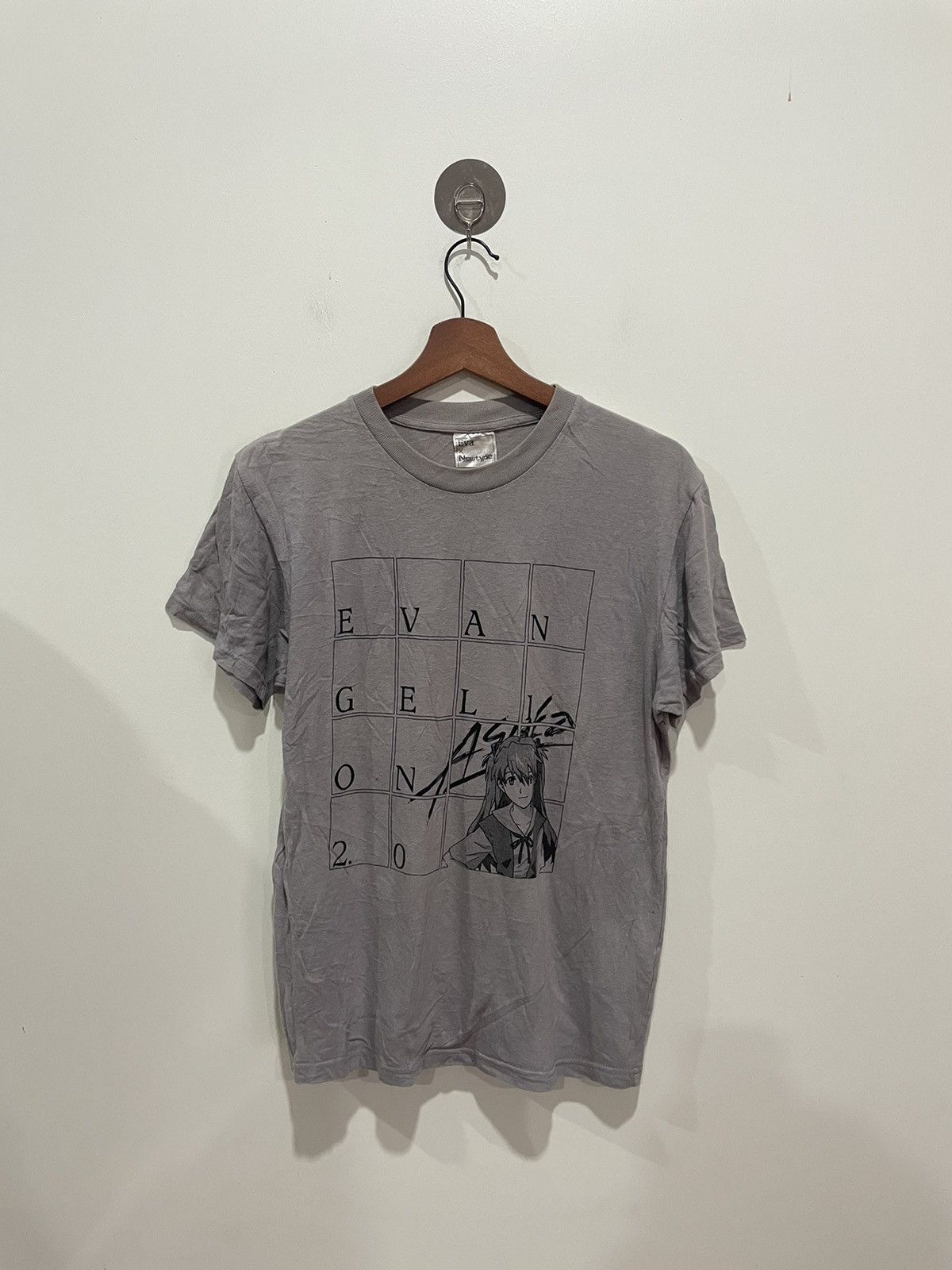image of Vintage x Yoshiyuki Evangelion 2.0 Eva X Newtype Tshirt in Grey, Men's (Size Medium)