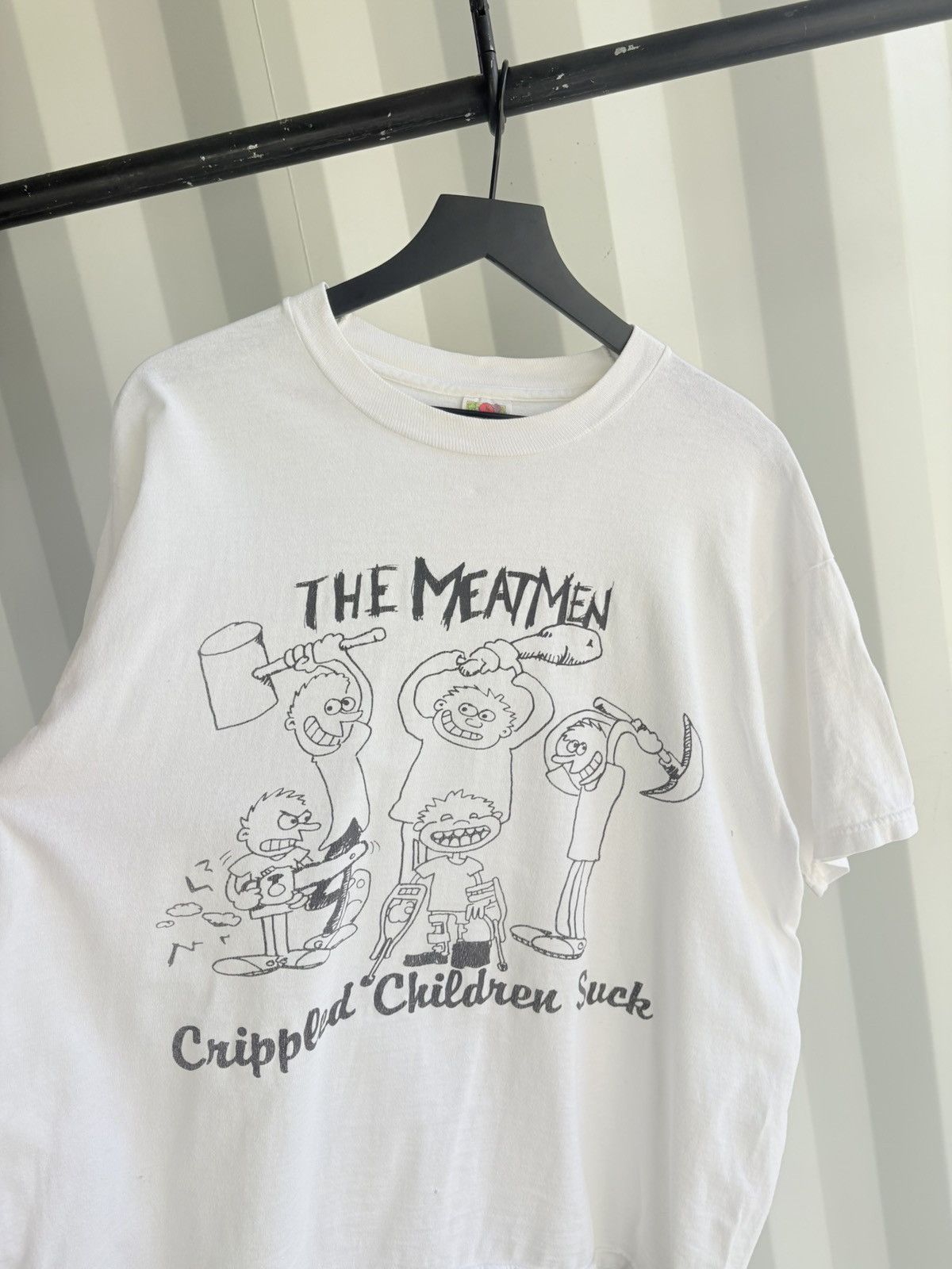 Band Tees The Meatmen Crippled Children Suck Faded Thrashed ERD GRUNGE Size US L / EU 52-54 / 3 - 2 Thumbnail