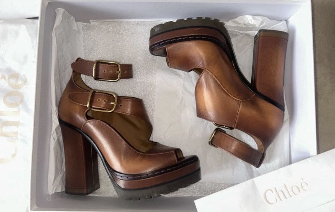 Chloe Chloé Leather “Western Daisy” sandals - Canyon Brown Size US 6 / IT 36 - 9 Thumbnail