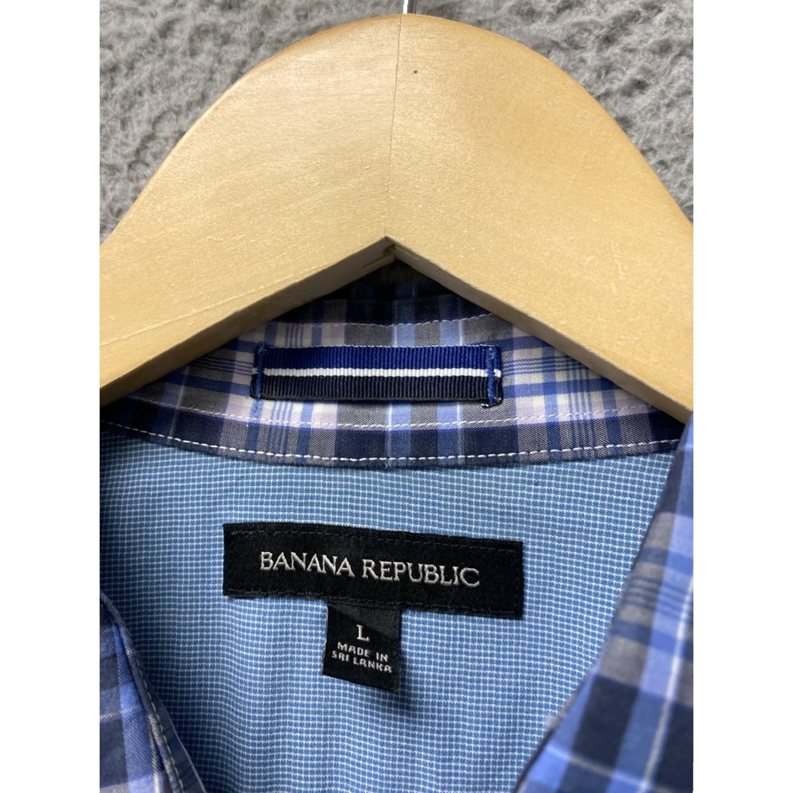 Banana Republic BANANA REPUBLIC Shirt Mens Large Plaid Long Sleeve Button-Up Blue Cotton Regular Fit I Casual Men’s Shirt Size US L / EU 52-54 / 3 - 4 Thumbnail