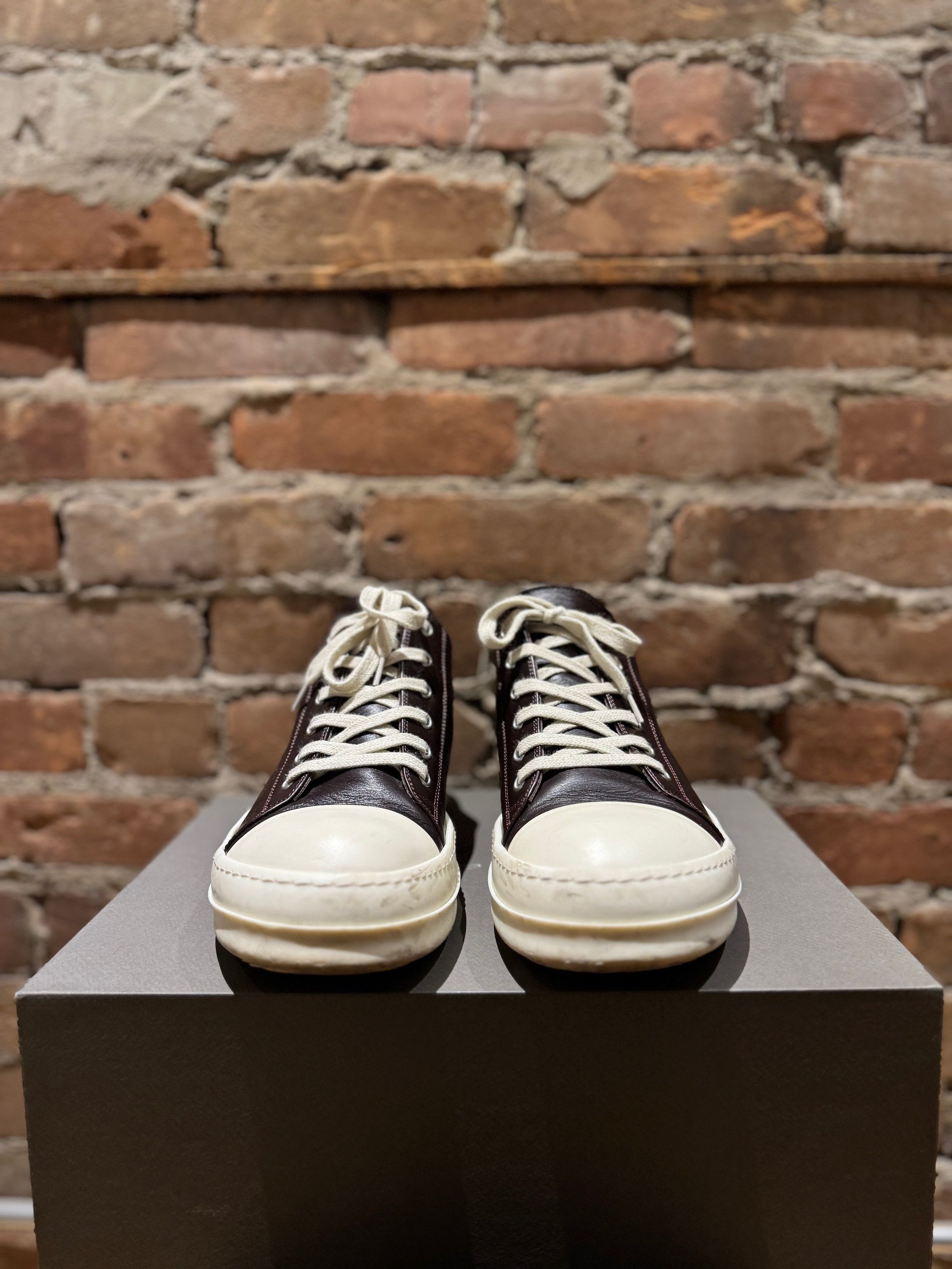 Rick Owens Rick Owens Mainline Ramones Low — Leather — Oxblood/Milk Size US 9 / EU 42 - 3 Thumbnail