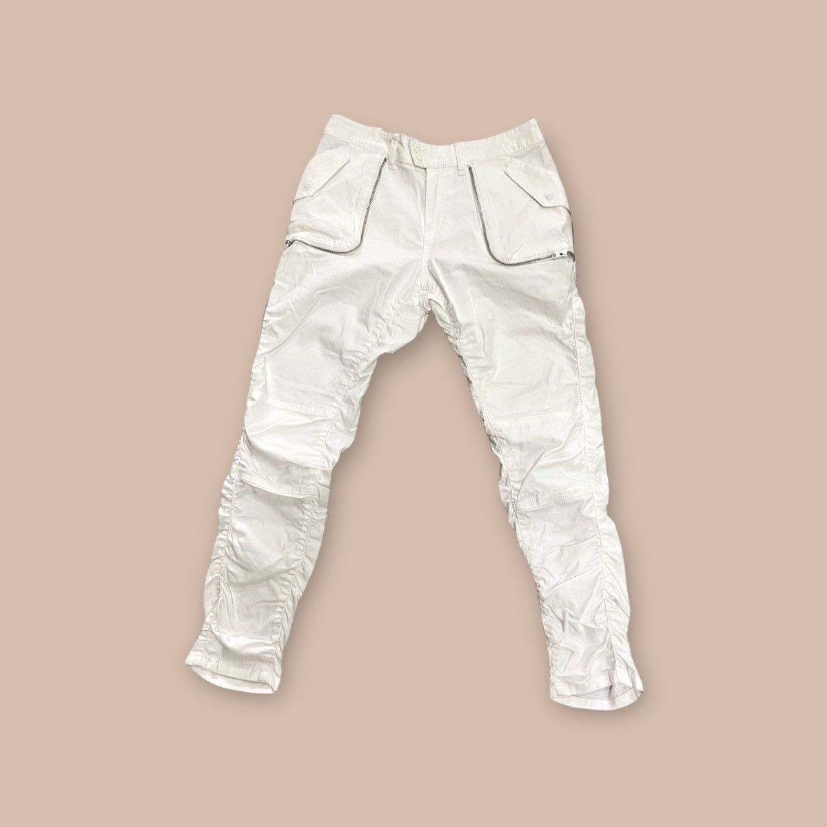 If Six Was Nine Atsuro Tayama White Cinched Pants Size US 38 / EU 54 - 1 Thumbnail