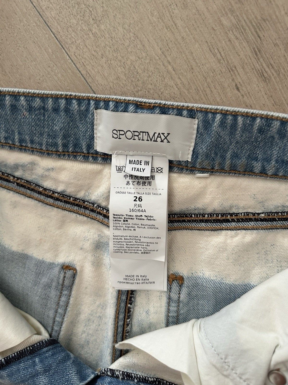 Sportmax Sportmax Fedra Flared High Waist Denim Paint Effect Jeans Size 26" / US 2 / IT 38 - 19 Thumbnail
