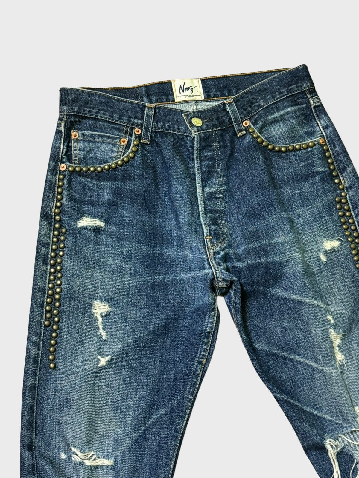 If Six Was Nine × Japanese Brand × Le Grande Bleu (L.G.B.) NMG JEANS CUSTOM Levi's Denim Distressed Style Size US 28 / EU 44 - 4 Thumbnail
