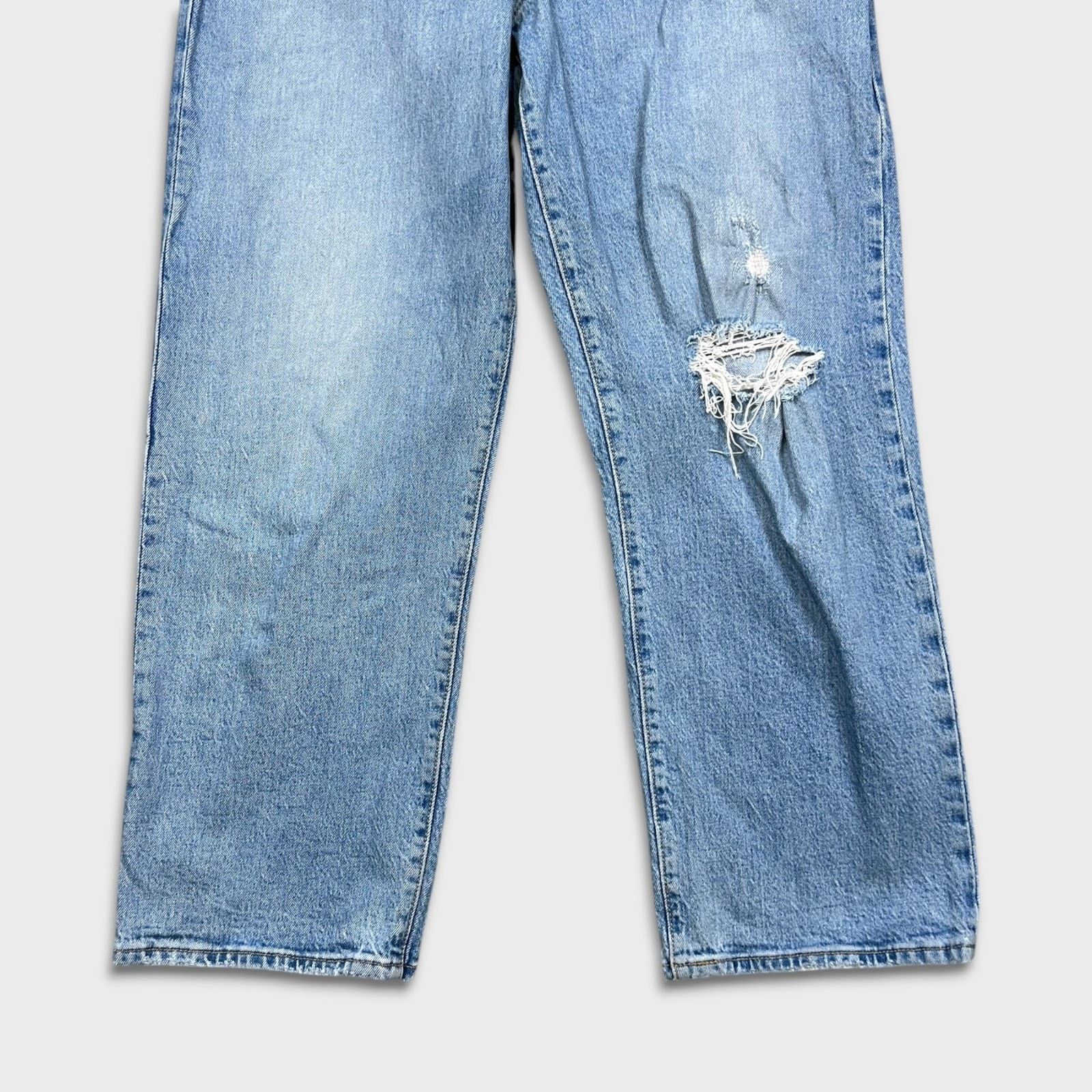 Levi's Levi's Ribcage Straight Jean 32x27 Blue Distressed High Rise Size 32" / US 10 / IT 46 - 4 Thumbnail