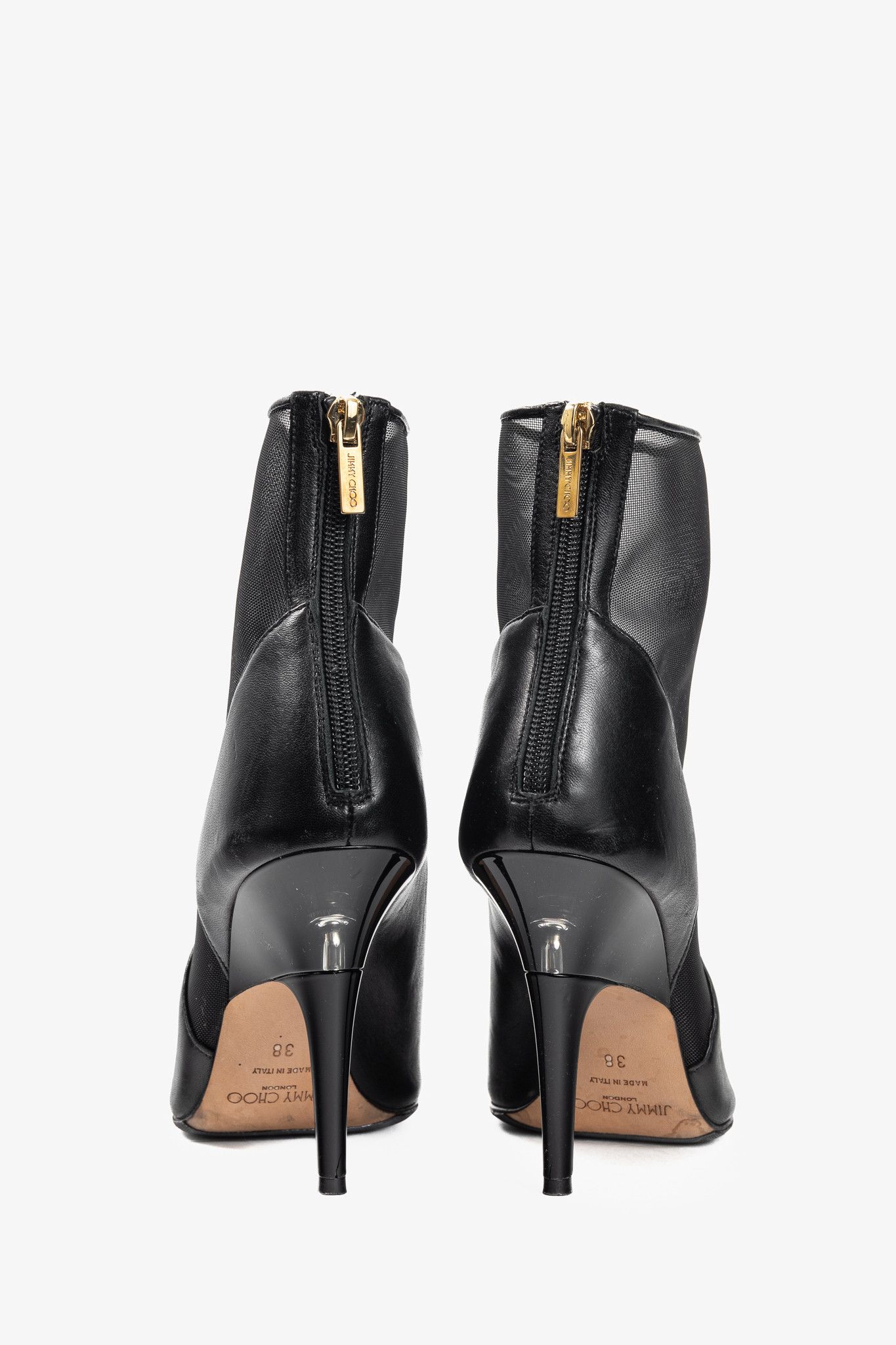 Jimmy Choo Jimmy Choo Sioux 100 Black Nappa & Mesh Ankle Boots Size US 7.5 / IT 37.5 - 3 Thumbnail