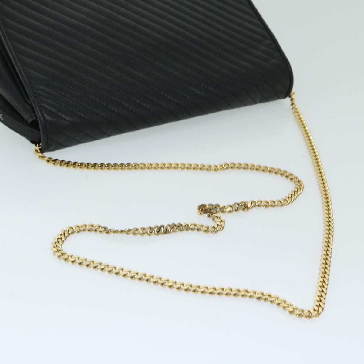 Celine CELINE Chain Shoulder Bag Leather Black Size ONE SIZE - 7 Thumbnail