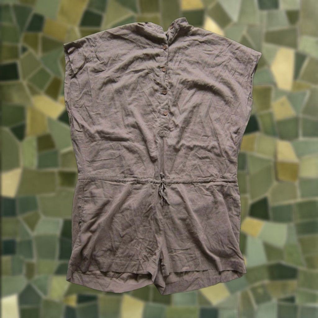 DKNY DKNY 100% Cotton Brown Lightweight Oversized Jumper Romper W/Pockets Women S Shirt Size S / US 4 / IT 40 - 1 Thumbnail