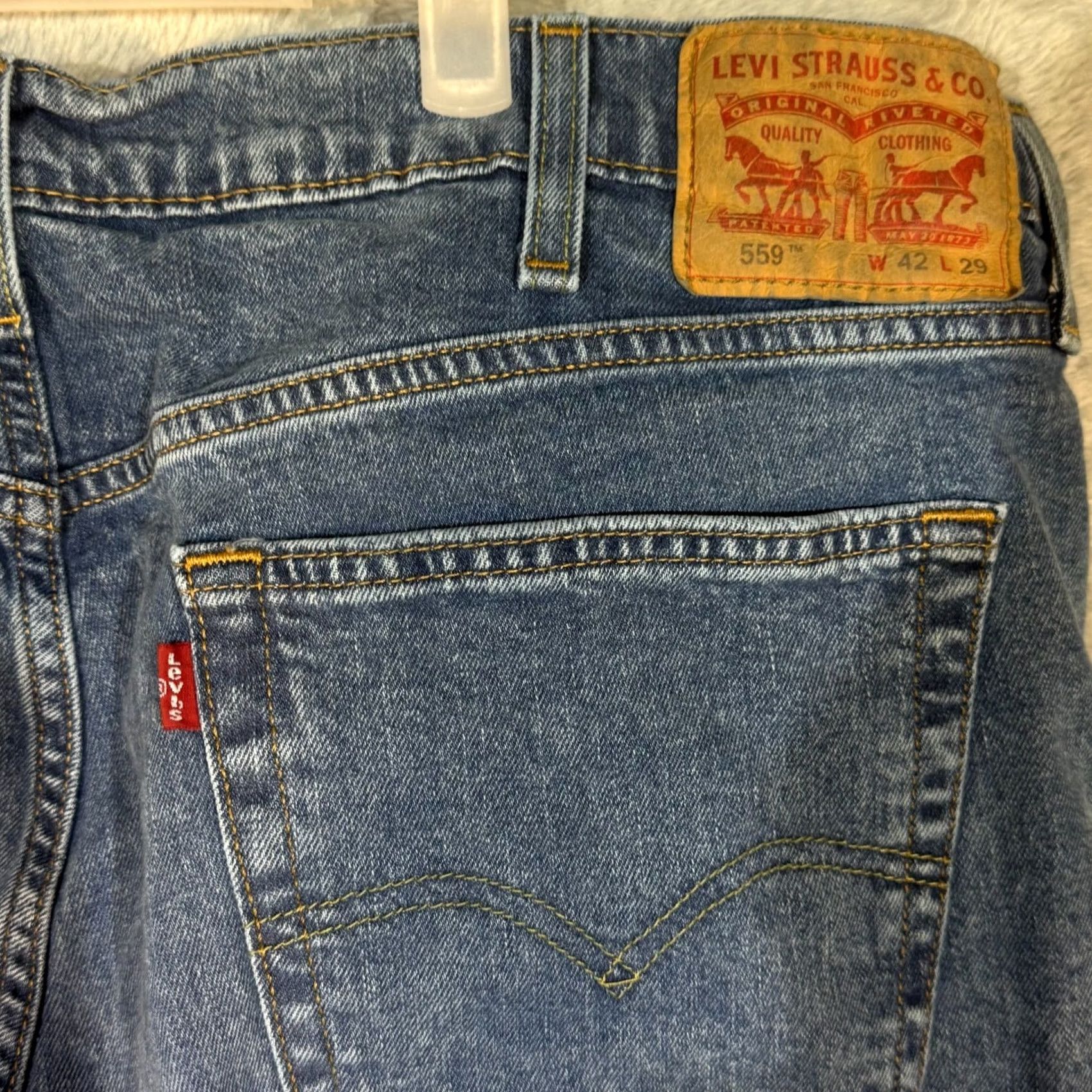 Levi's Levi’s 559 Jeans Men’s 42 x 29 Blue Denim Relaxed Fit High-Rise Straight Leg Jeans Size US 42 / EU 58 - 7 Thumbnail
