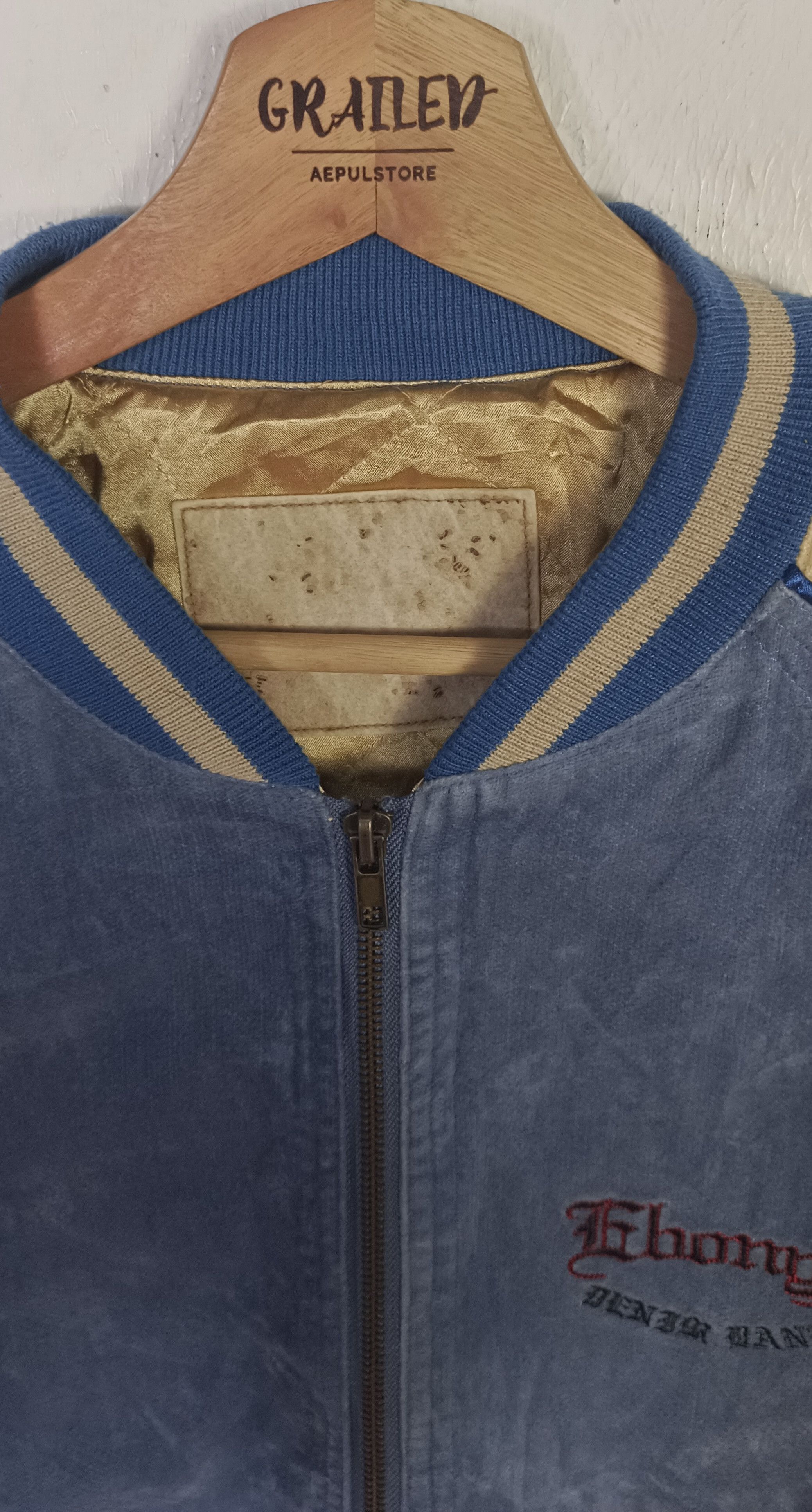 Japanese Brand Vintage Denim Bank Sukajan Embroidery Jacket Size US M / EU 48-50 / 2 - 10 Thumbnail
