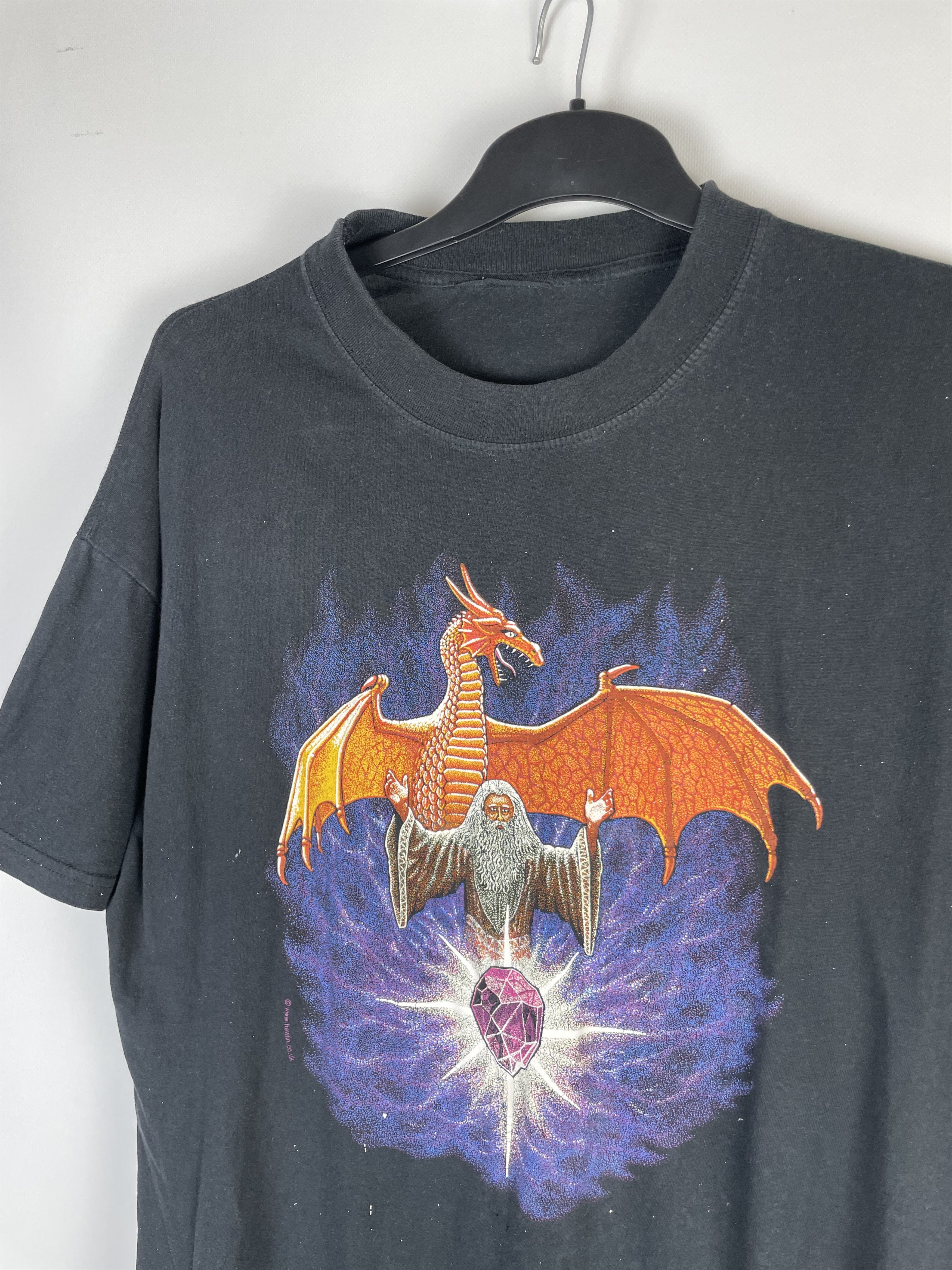 Vintage Land Of The Dragon Hewlin 90s Graphic Print T Shirt Size US XL / EU 56 / 4 - 3 Thumbnail