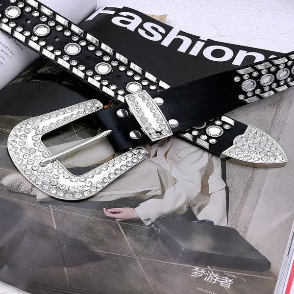 Other Stylish Rhinestone-Studded Western Belt Size ONE SIZE - 6 Thumbnail