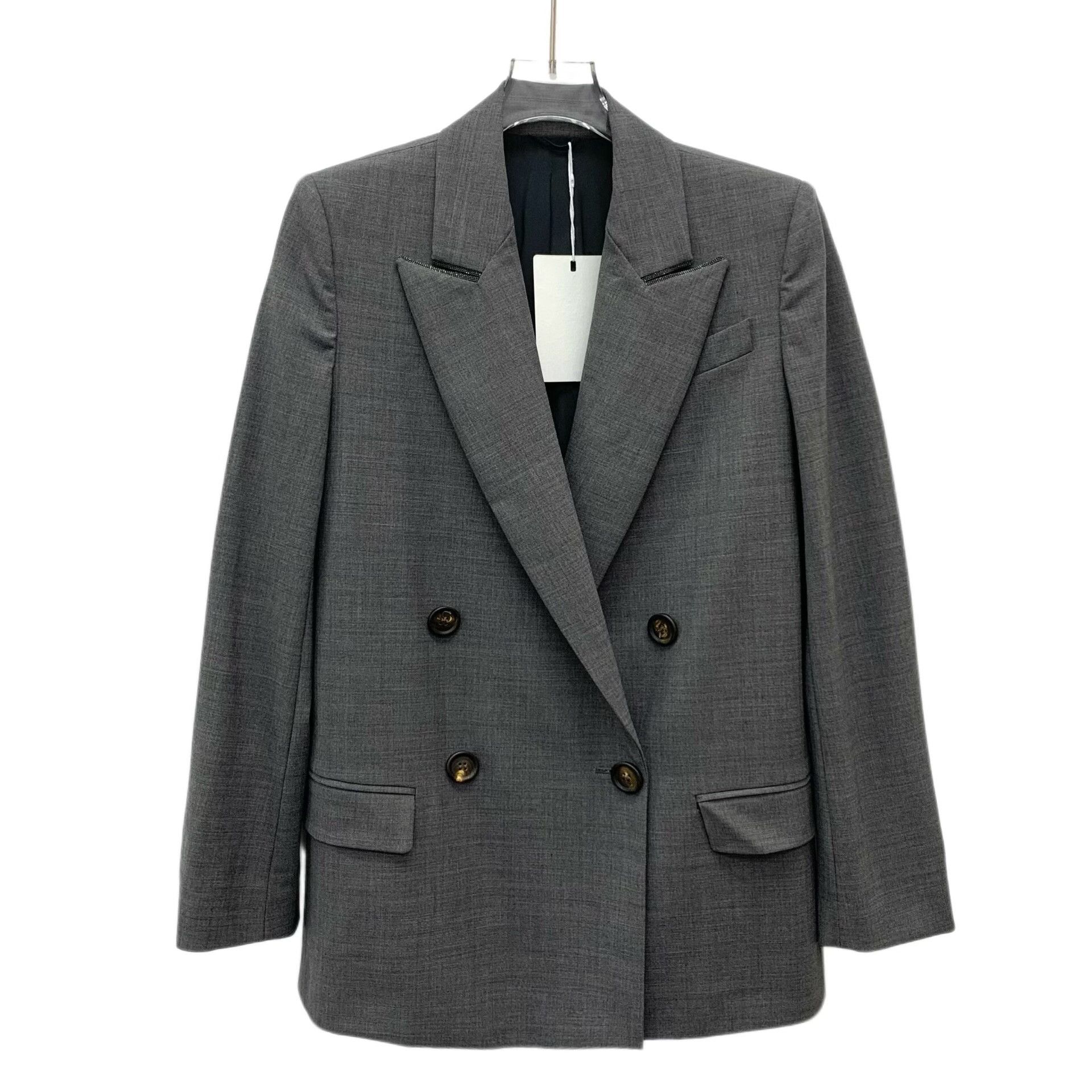 Brunello Cucinelli Brunello Cucinelli Gray Jacket XS Women Size XS / US 0-2 / IT 36-38 - 1 Thumbnail