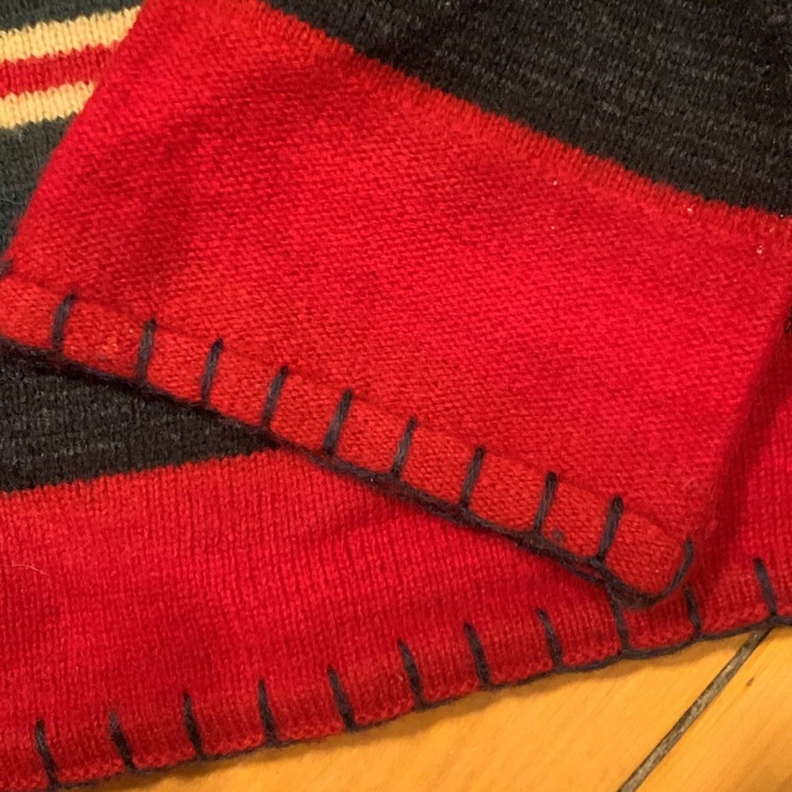 Lauren Ralph Lauren Ralph Lauren wool sweater blanket stripes western rugged Size L / US 10 / IT 46 - 6 Thumbnail