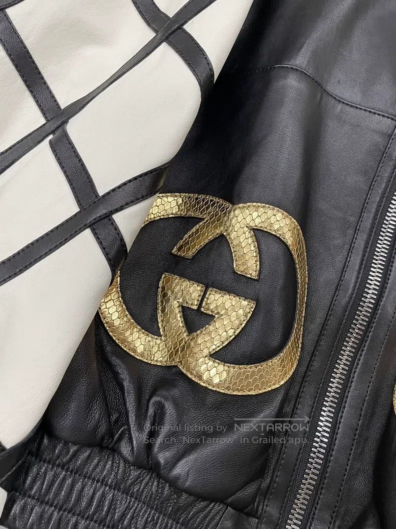 Gucci Gucci Plaid stitching gold thread embroidery double G leat Size US S / EU 44-46 / 1 - 2 Thumbnail