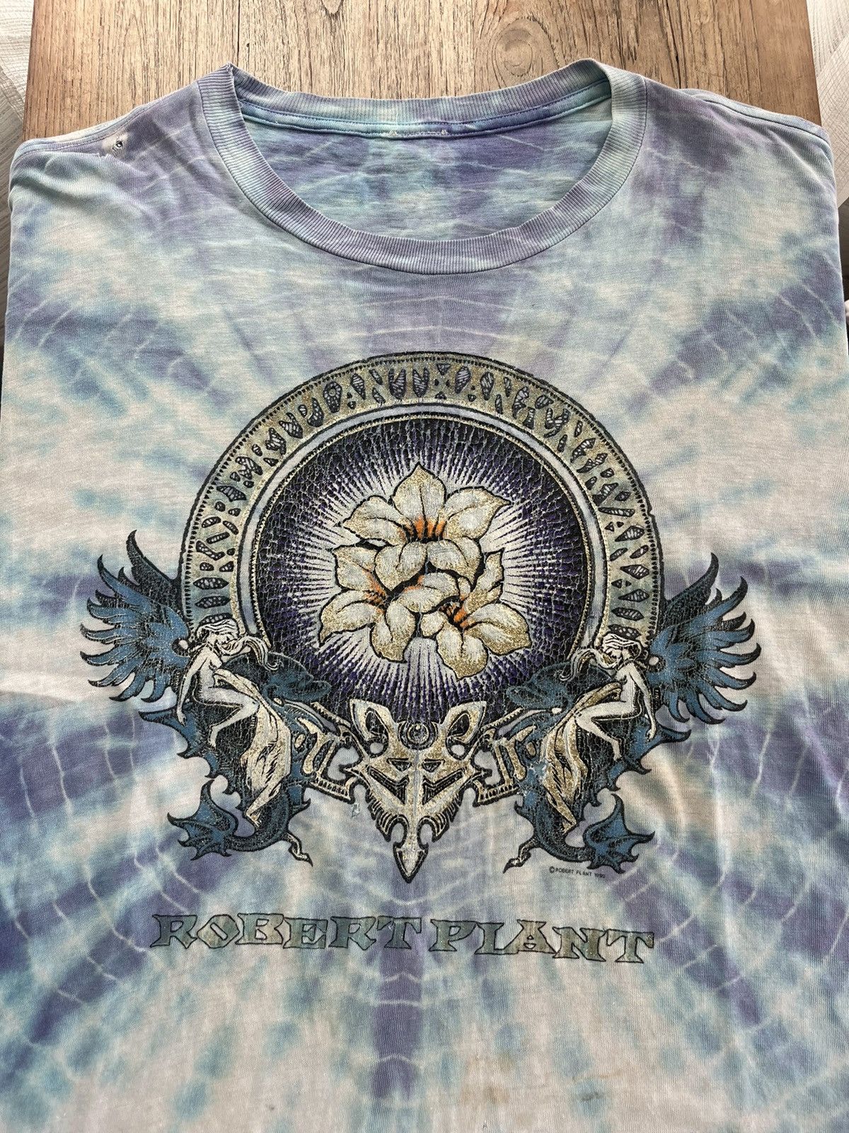 Band Tees Vintage ROBERT PLANT 1990’s tie-dye Tshirt Size US L / EU 52-54 / 3 - 4 Thumbnail