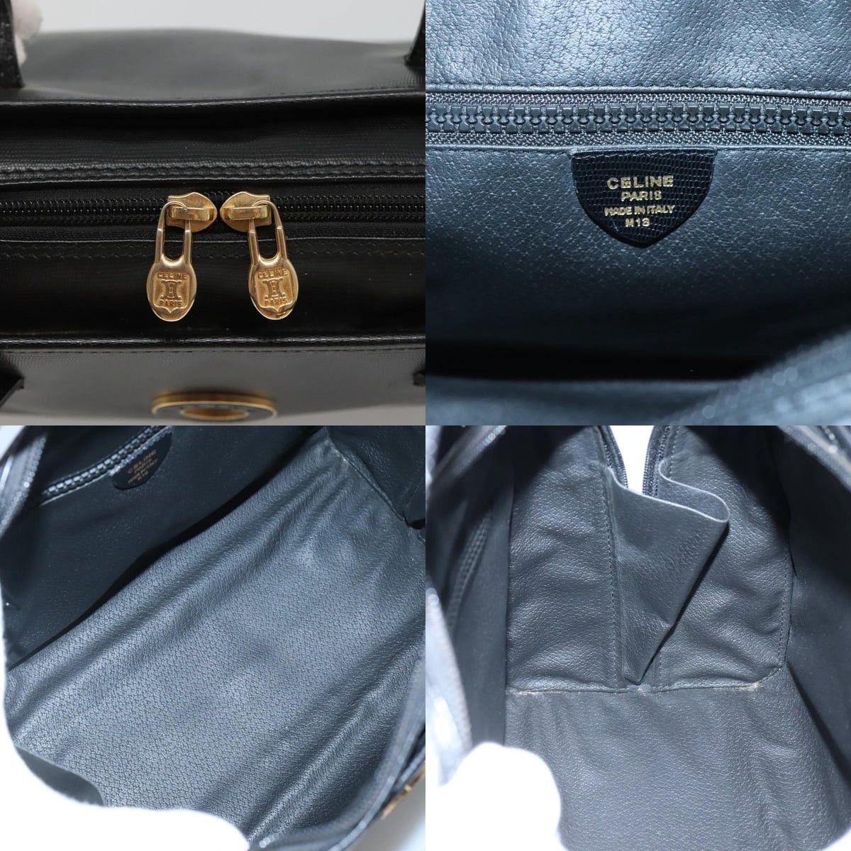 Celine CELINE Hand Bag Leather Black Gold Size ONE SIZE - 11 Thumbnail