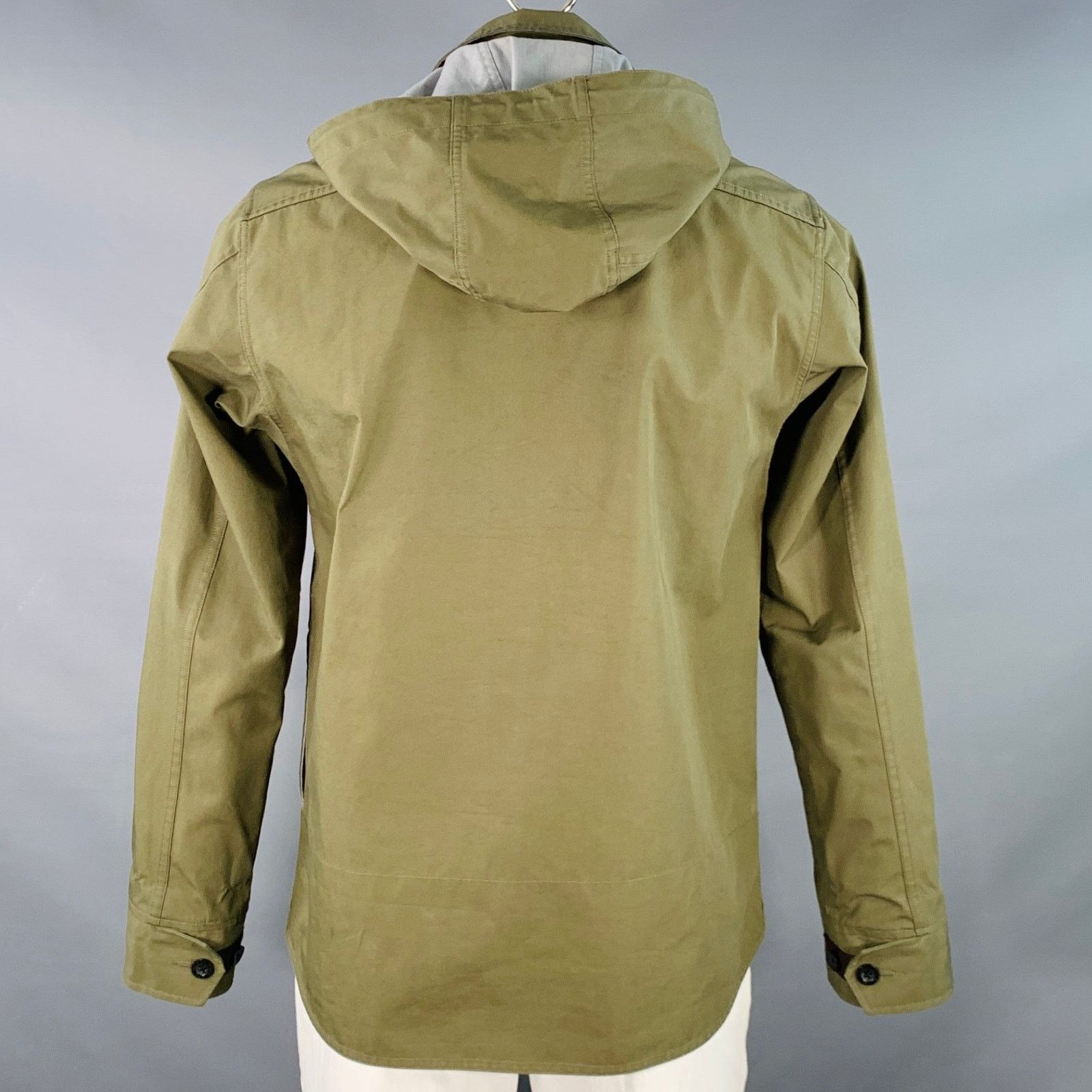 Junya Watanabe XL Green Olive Cotton Nylon Rain Resistant Zip Buttons Size US XL / EU 56 / 4 - 4 Thumbnail